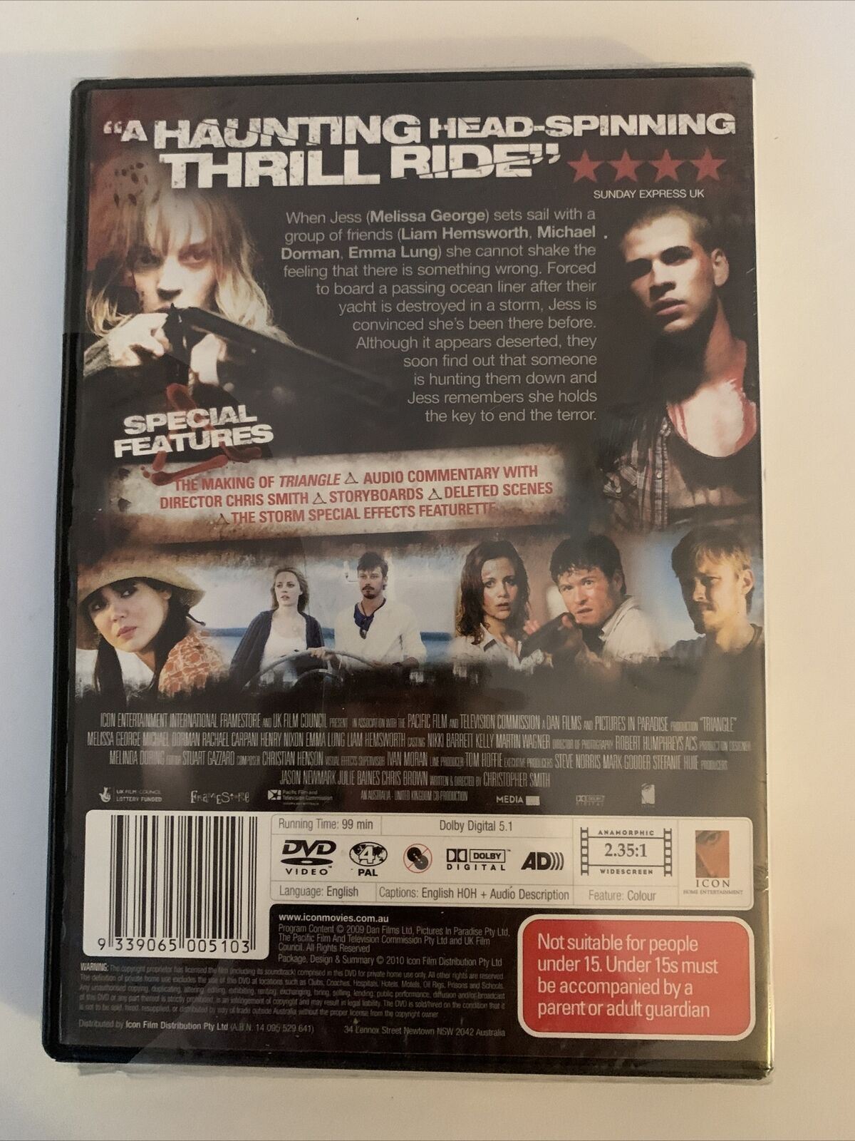 *New Sealed* Triangle (DVD, 2009) Melissa George, Liam Hemsworth. Region 4