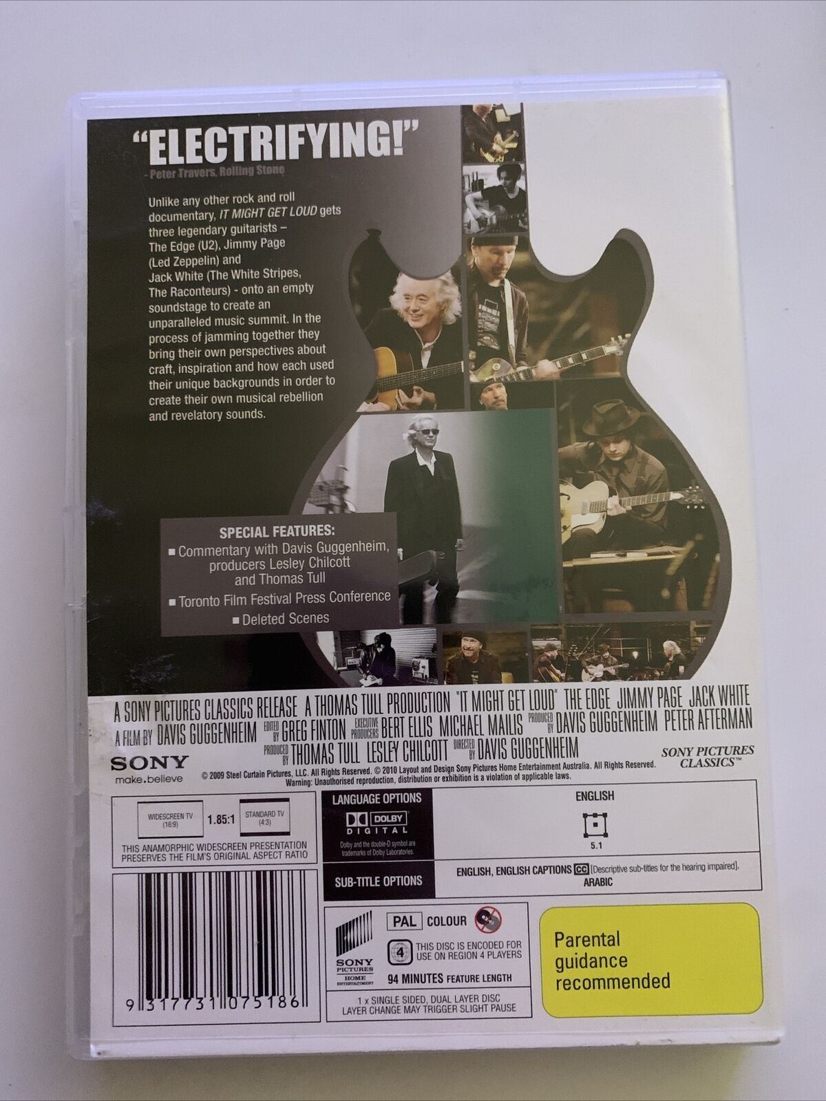 It Might Get Loud (DVD, 2008) The Edge, Jimmy Page, Jack White. Region 4&2