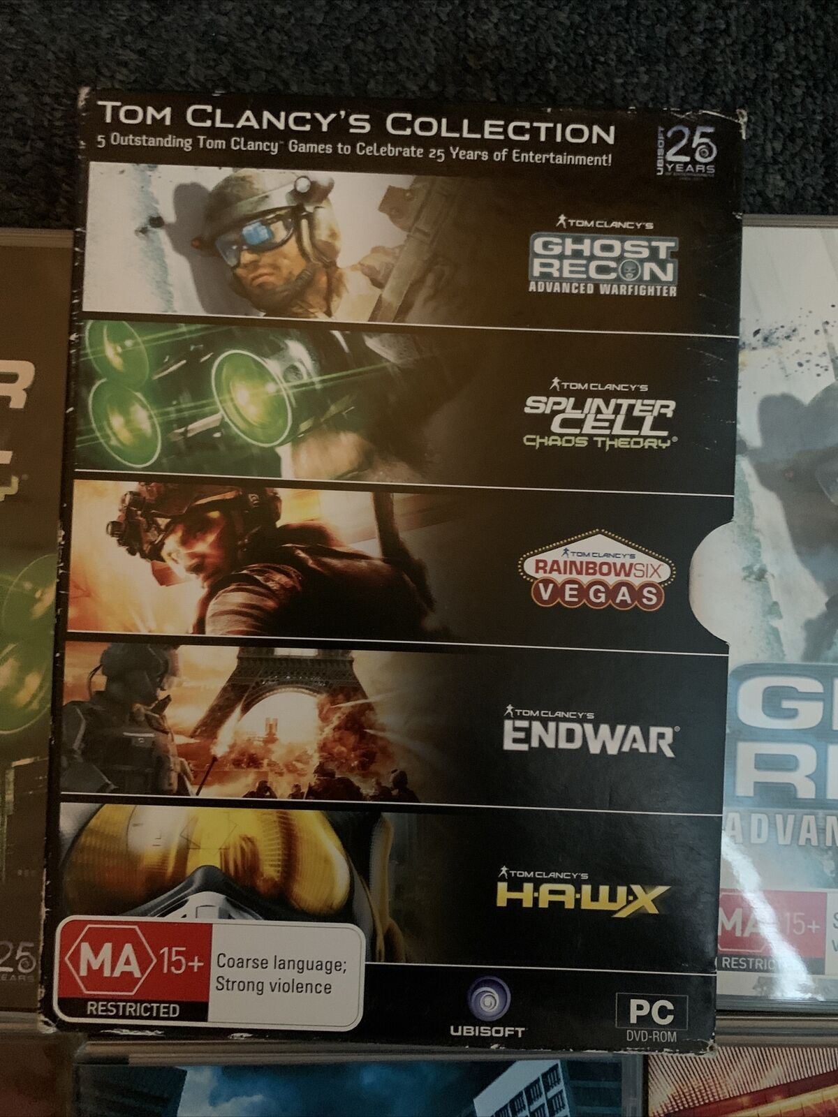 TOM CLANCY'S COLLECTION 5 PC DVD GAMES - ubisoft 25years - Rare