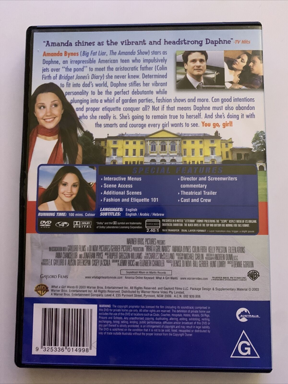 Cinderella Story, Sisterhood Traveling Pants, What A Girl Wants, Nancy Drew DVD
