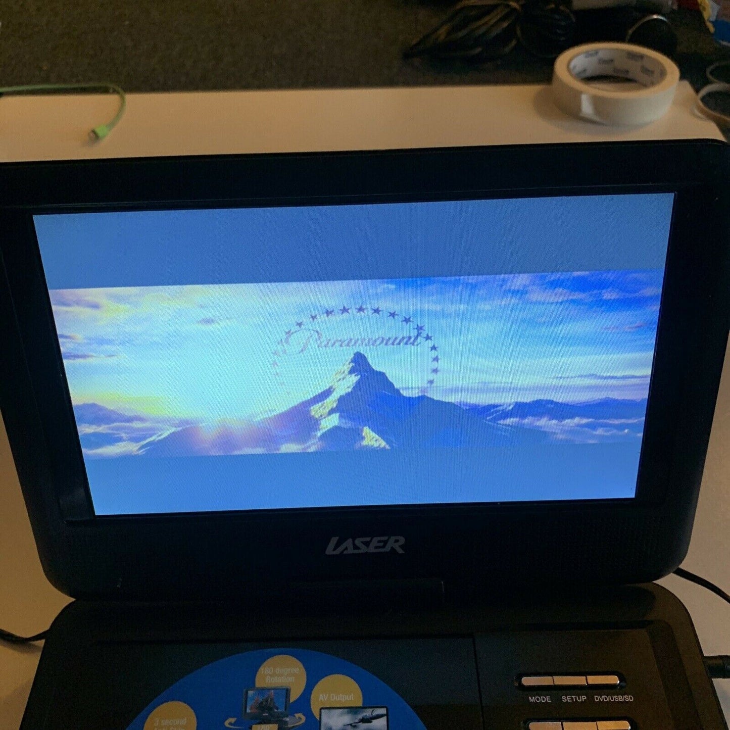 Laser 9" Portable DVD LCD Player PT-9C with AC Adapter