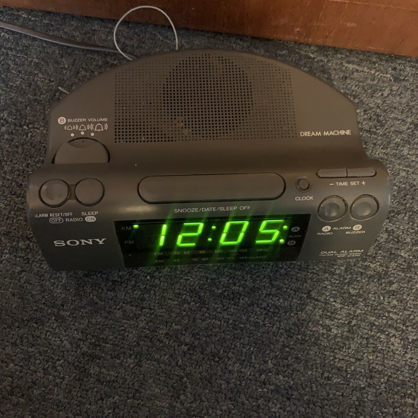 Vintage Sony Dream Machine ICF-C470 Dual Alarm Clock AM/FM Radio