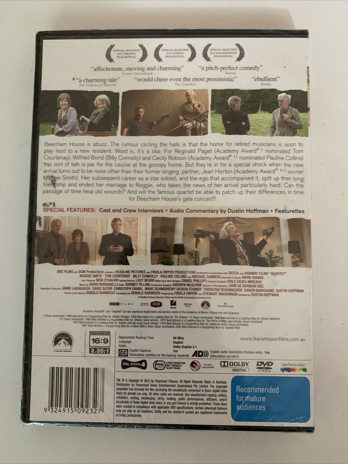 *New Sealed* Quartet (DVD, 2012) Maggie Smith, Billy Connolly. Region 4
