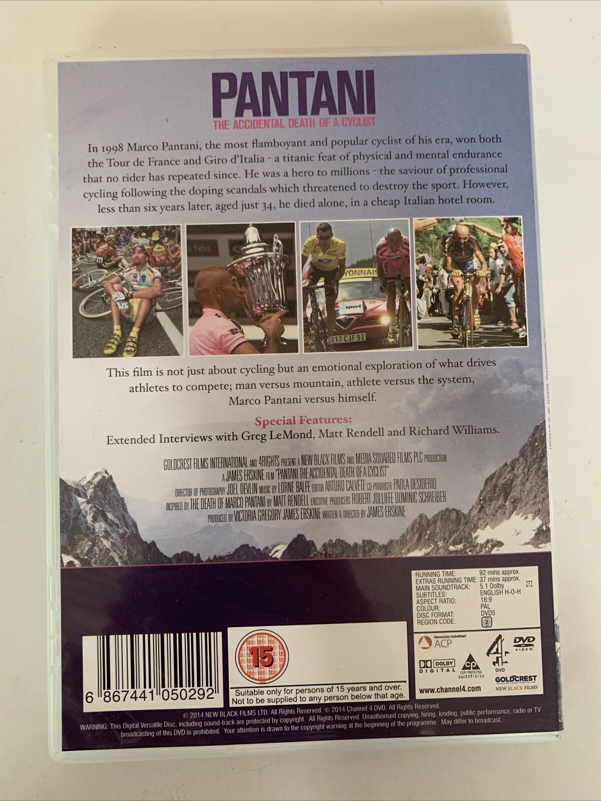 Pantani: The Accidental Death of a Cyclist (DVD, 2014) Cycling Doco. Region 2