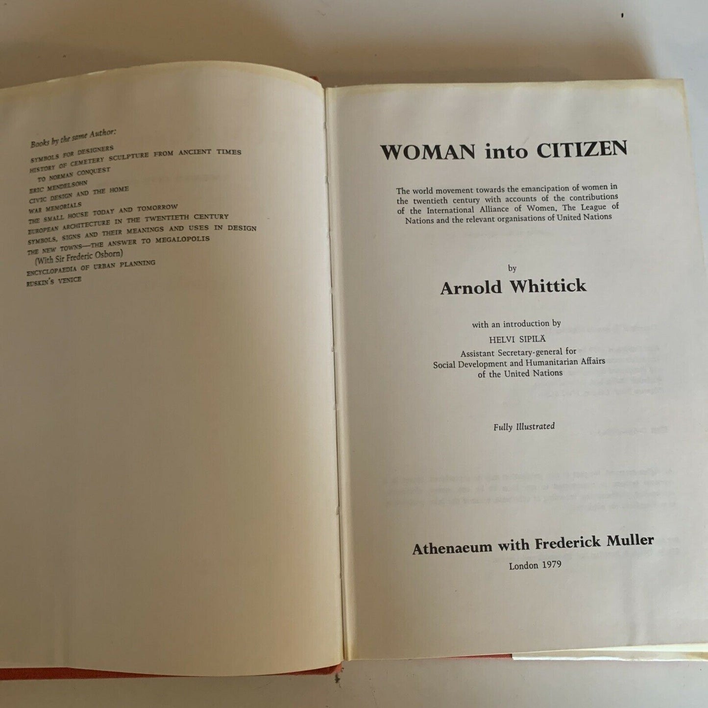 Woman Into Citizen by Arnold Whittick - 1979 1st Edition Hardcover