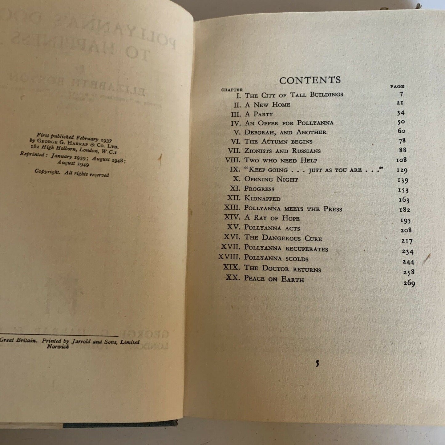 Pollyanna's Door To Happiness - Elizabeth Borton 1949 Hardcover