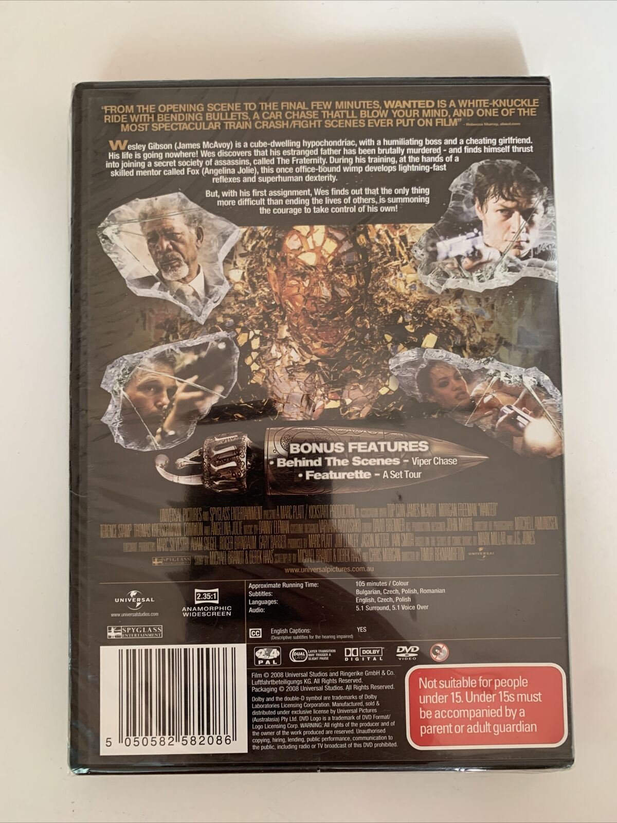 *New Sealed* Wanted - Uncut Edition (DVD, 2008) Angelina Jolie. Region 4&2