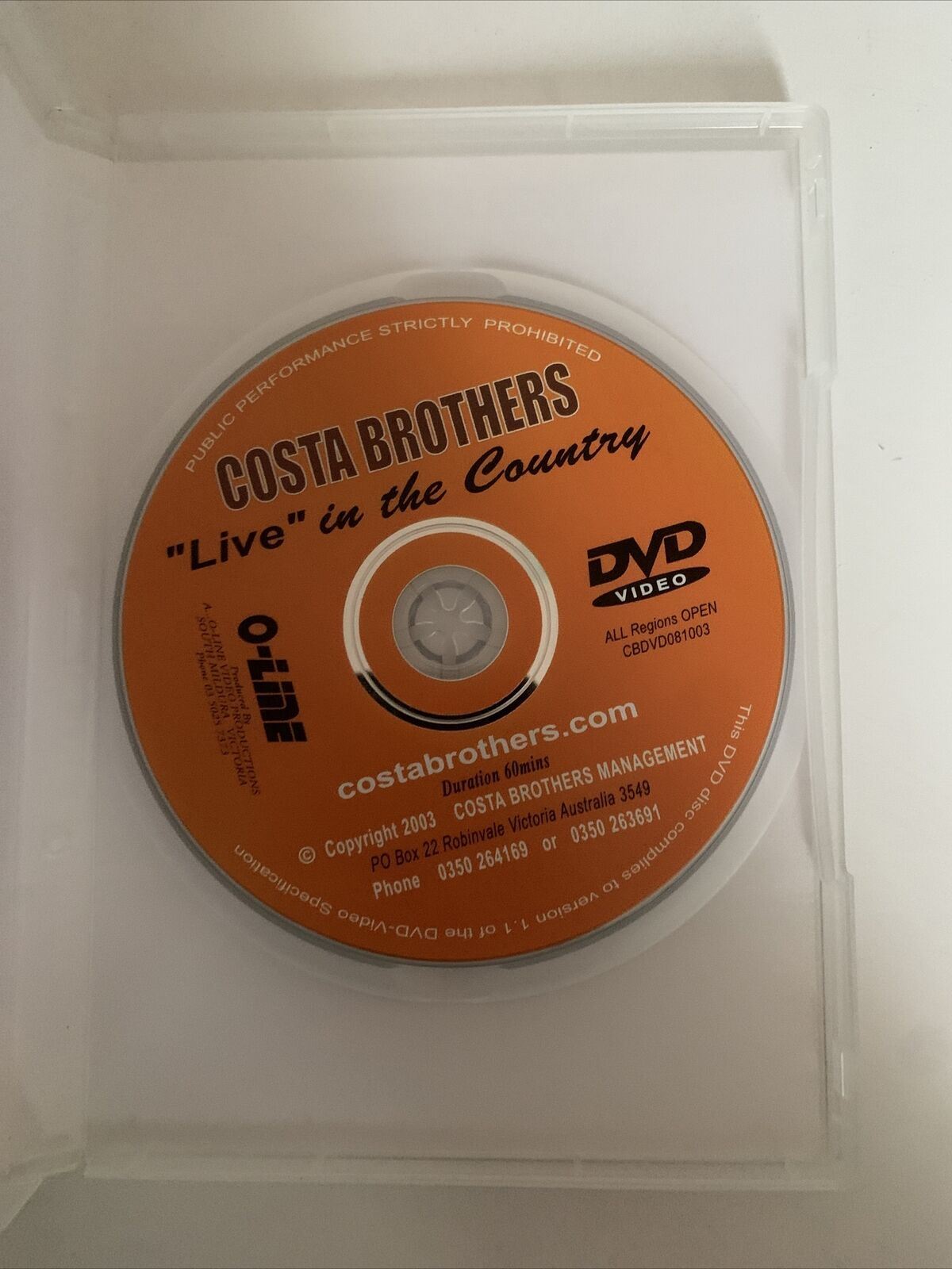 Costa Brothers - Live In The Country (DVD)