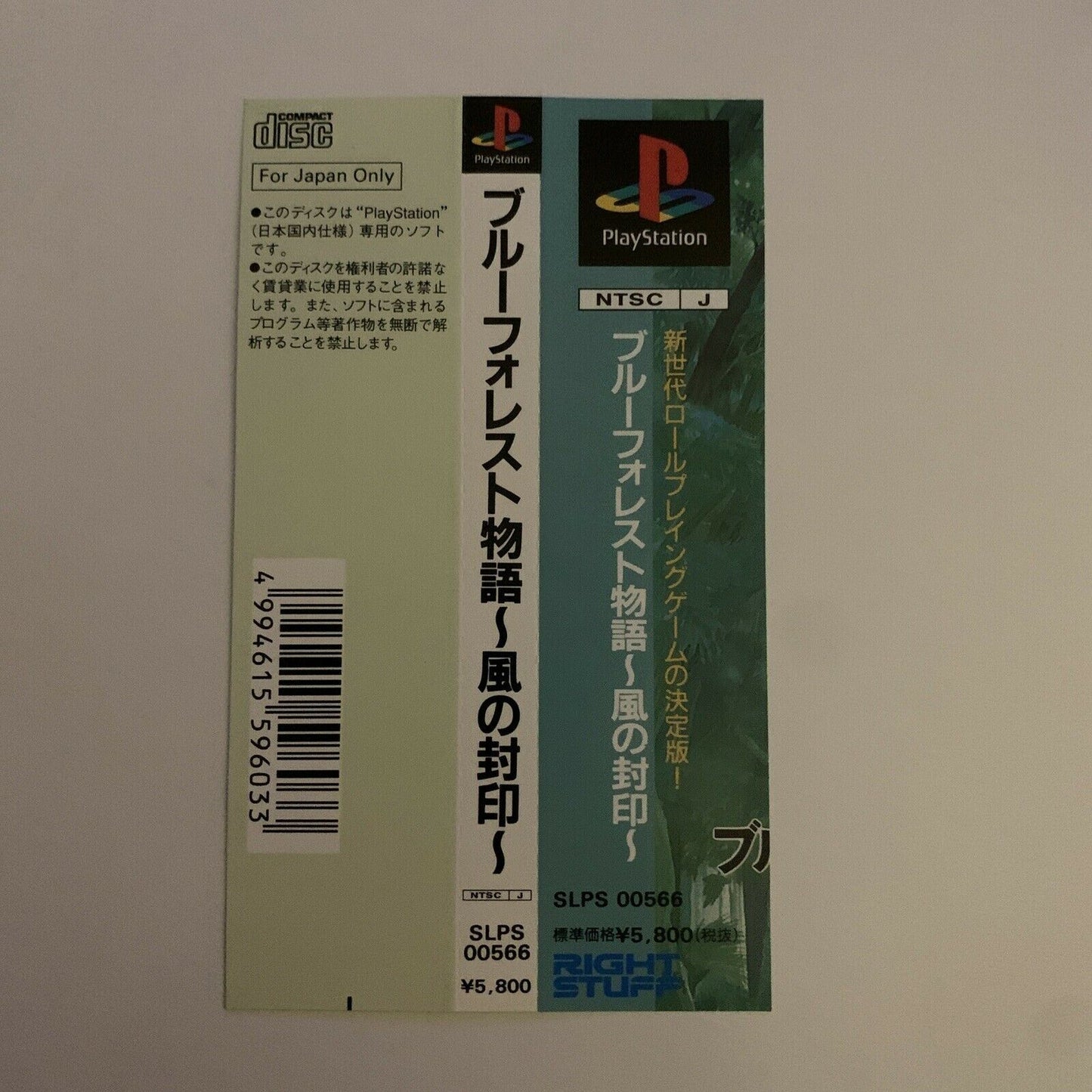 Blue Forest Story - PlayStation PS1 NTSC-J Japan RPG Game 1996