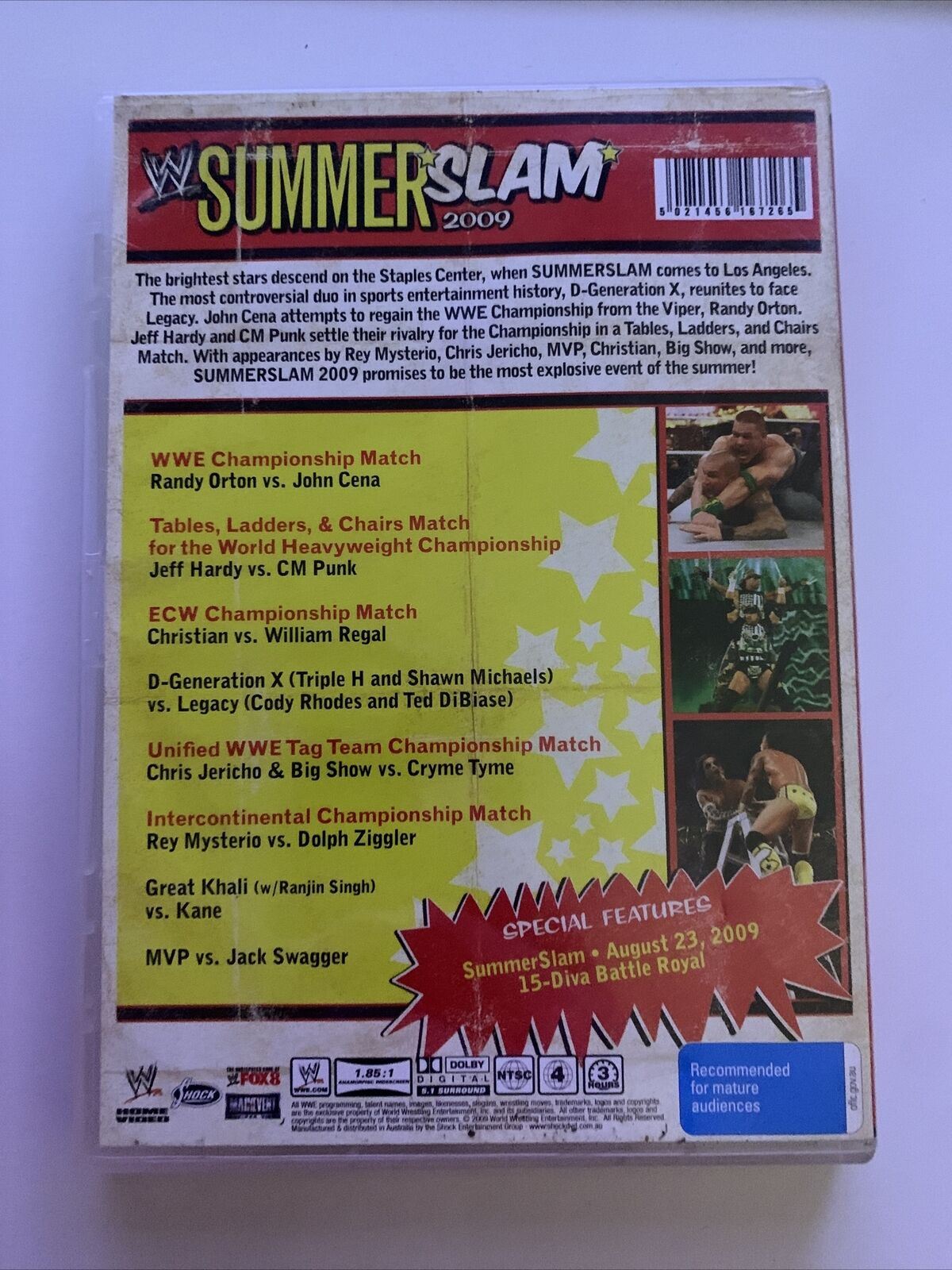 WWE Summer Slam 2009 (DVD) Randy Orton vs John Cena, Jeff Hardy vs CM Punk