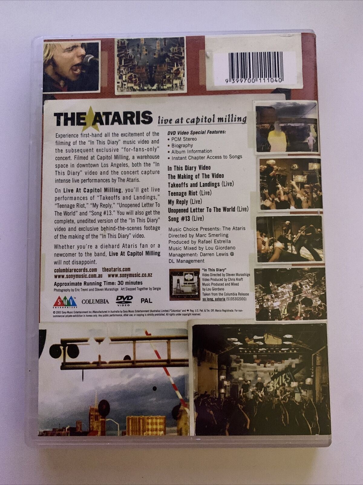 The Ataris - Live At Capitol Milling (DVD, 2003) All Regions
