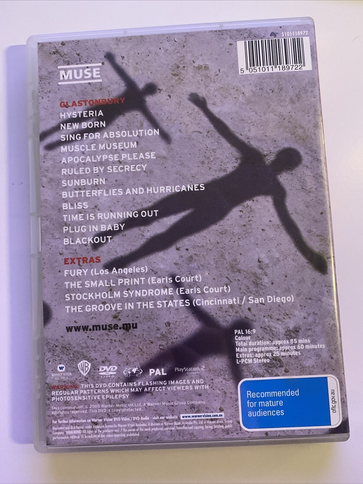 Muse - Absolution Tour (DVD, 2005) Glastonbury Festival. Region 4,2