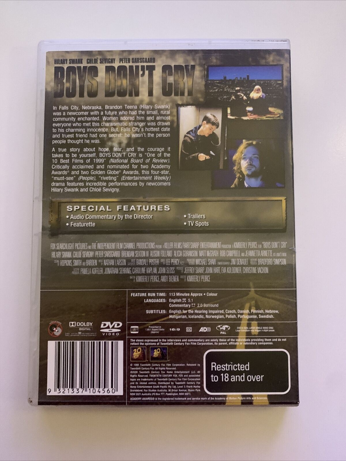 Boys Don't Cry (DVD, 1999) Hilary Swank, Chloë Sevigny. Region 4&2