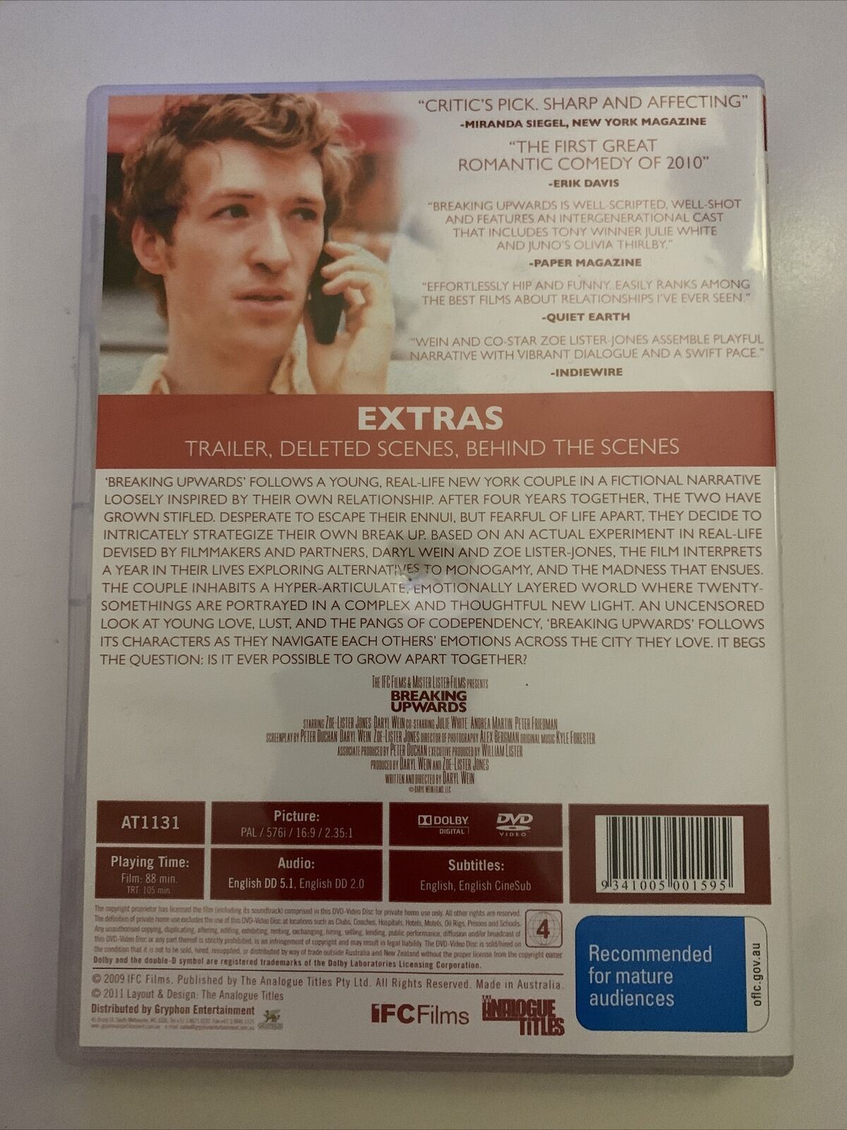 Breaking Upwards (DVD, 2009) Zoe Lister-Jones, Daryl Wein, Julie White. Region 4