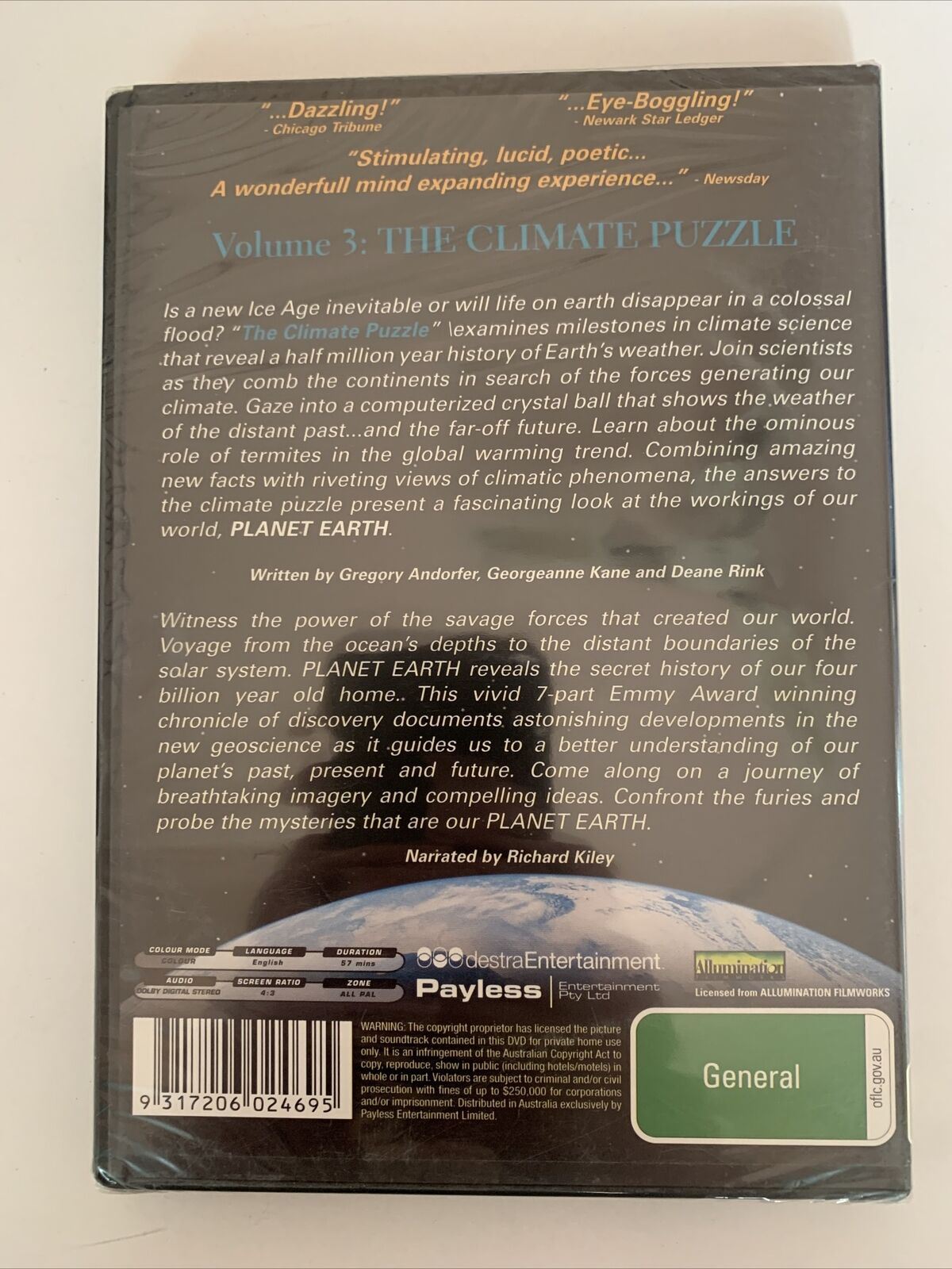 *New Sealed* Planet Earth Vol. 3: Climate Puzzle (DVD) Narrated by Richard Kiley