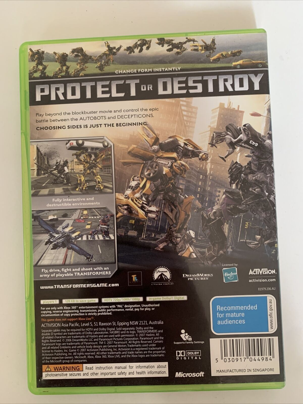 Transformers The Game - Microsoft Xbox 360 PAL Game