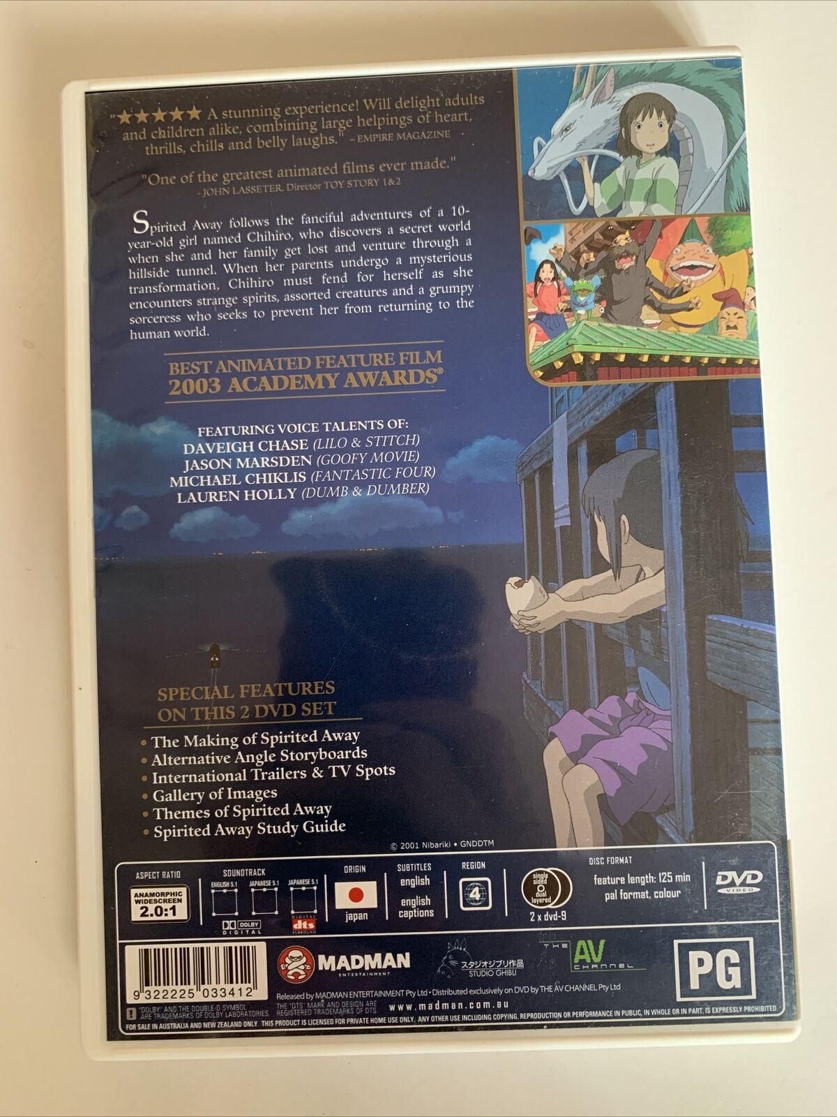 Spirited Away (DVD, 2001, 2-Disc Set) Studio Ghibli Anime Film. Region 4