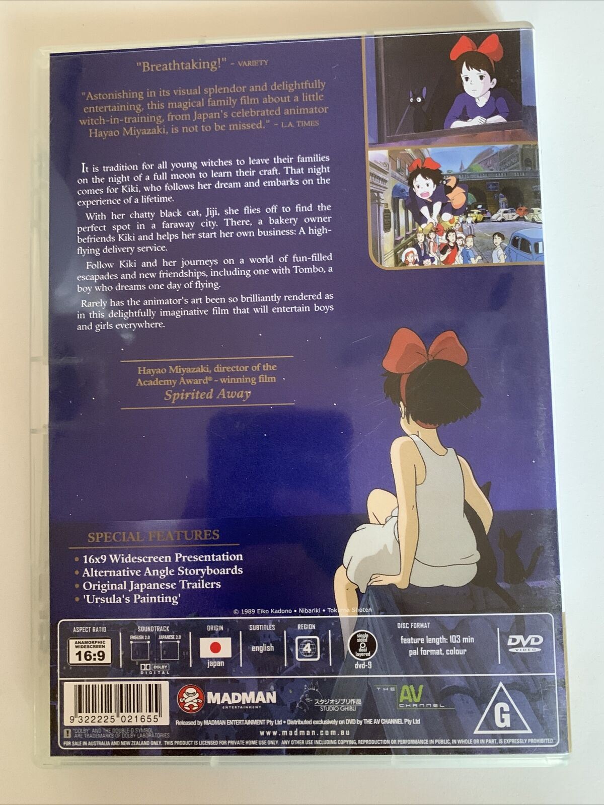 Kiki's Delivery Service (DVD, 1989) Studio Ghibli Anime Film. Region 4