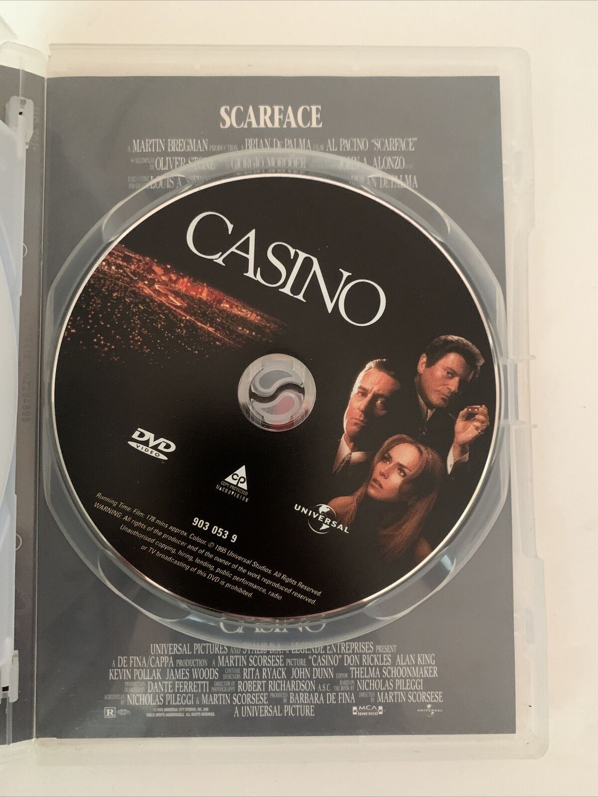 Scarface & Casino (DVD, 2-Disc Set) Al Pacino, Robert DeNiro. Region 4