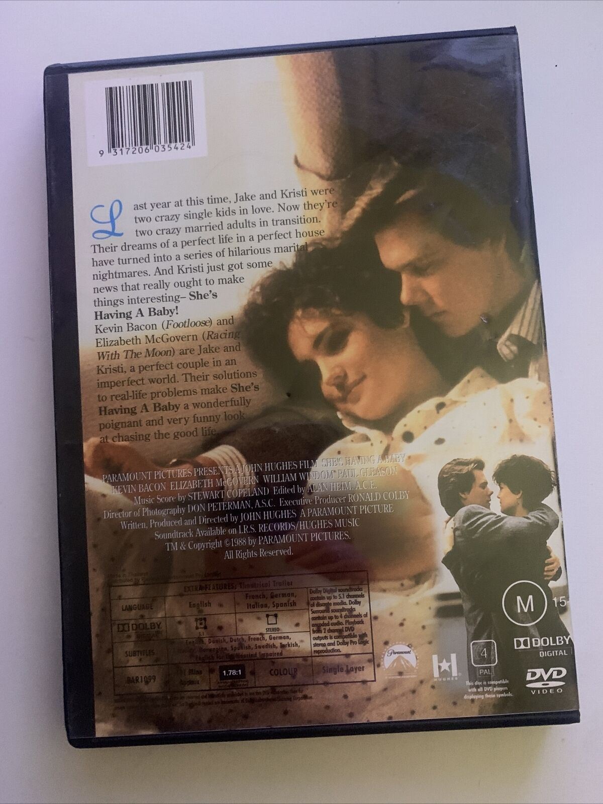 She's Having A Baby (DVD, 1988) Kevin Bacon, Elizabeth McGovern, Alec Baldwin