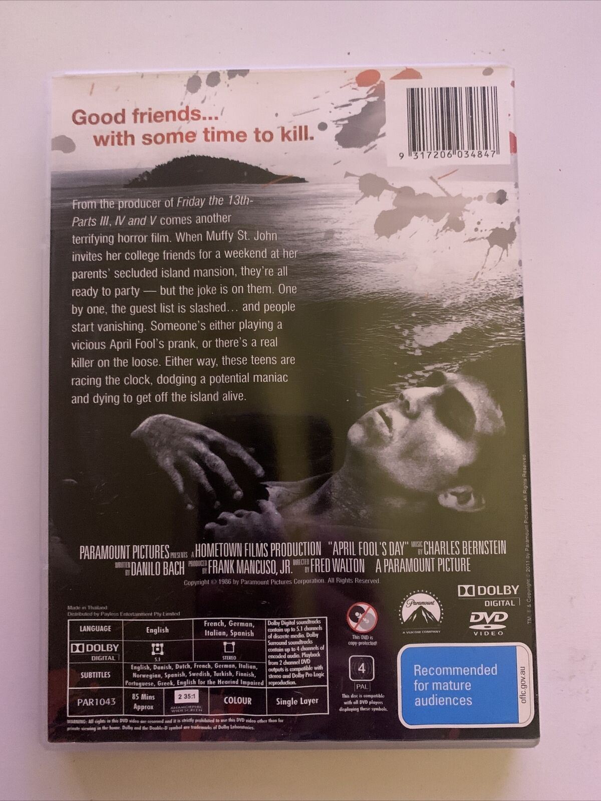 April Fool's Day (DVD, 1986) Horror Film. Jay Baker, Pat Barlow. Region 4