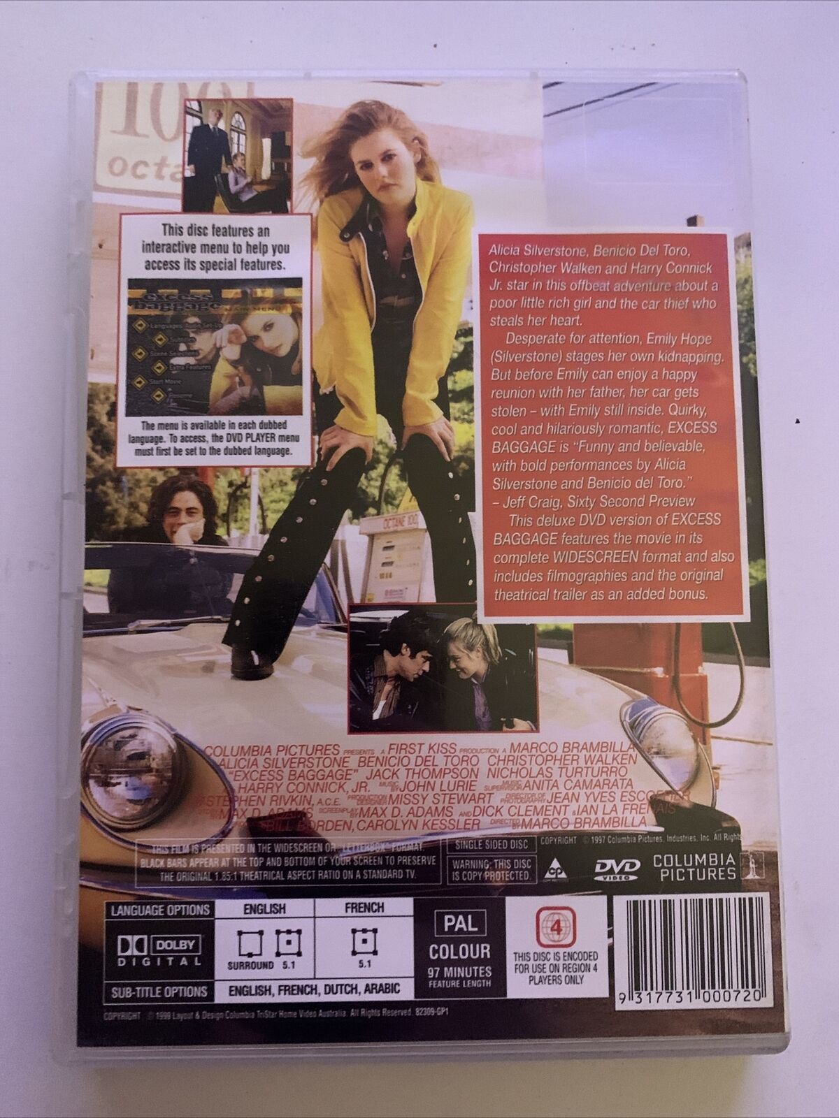 Excess Baggage (DVD, 1997) Alicia Silverstone, Benicio Del Toro. Region 4