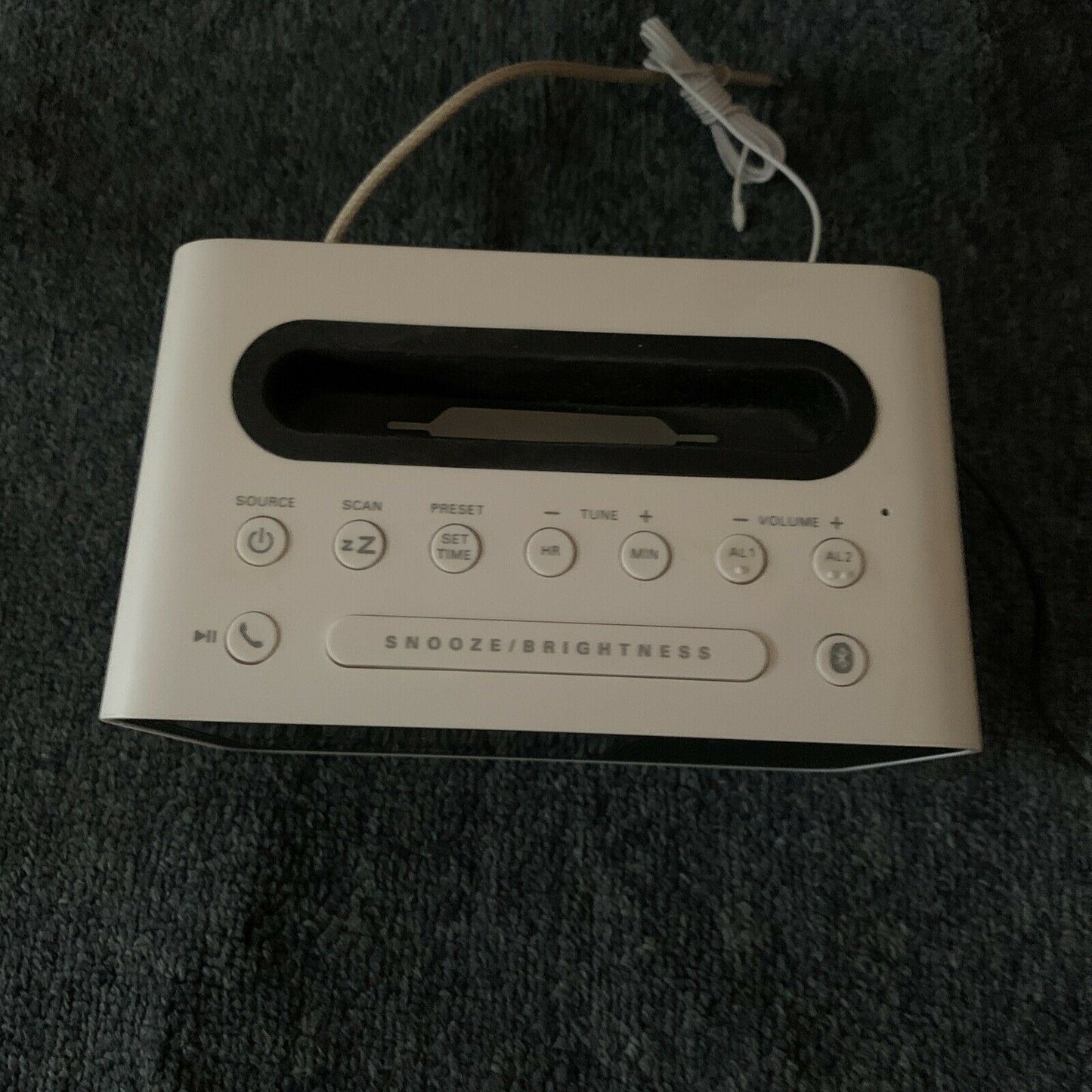Philips Digital Alarm Clock Radio Bluetooth Backup Battery AJT5300W/79