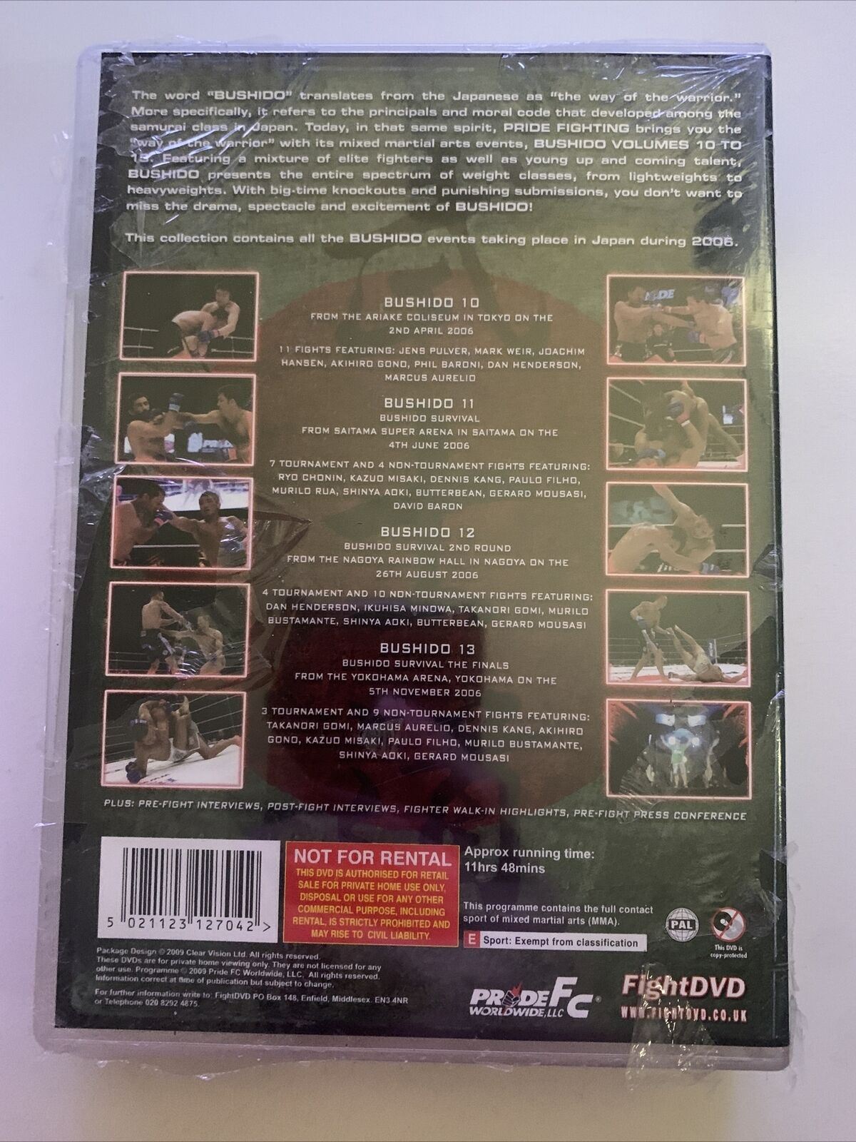 *New* Pride FC Fighting Championships: Bushido Volume 10 - 13 (DVD) Region Free