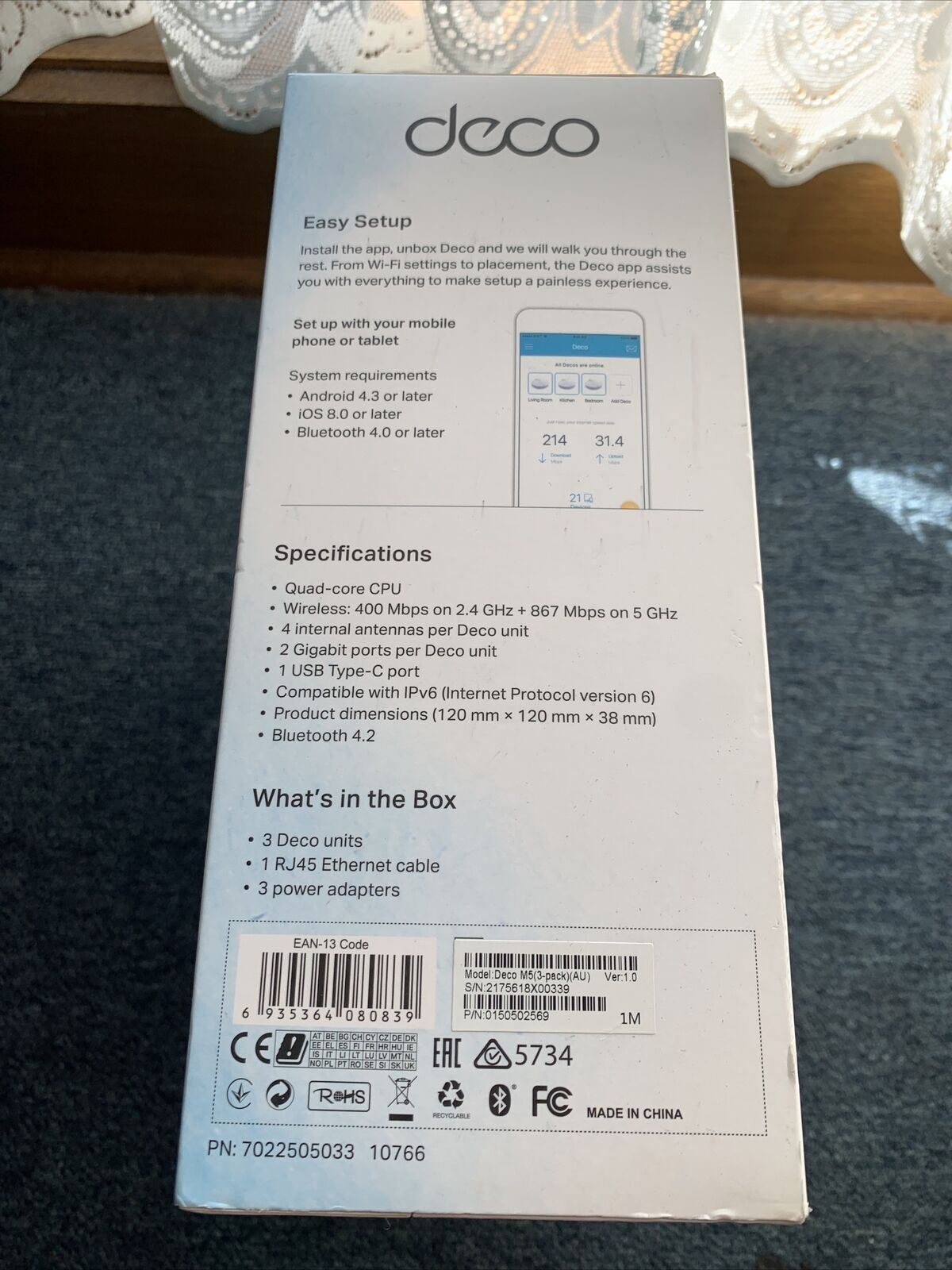 TP-Link 3-Pack Deco M5 AC1300 Whole Home Mesh WiFi Wireless Range Extender
