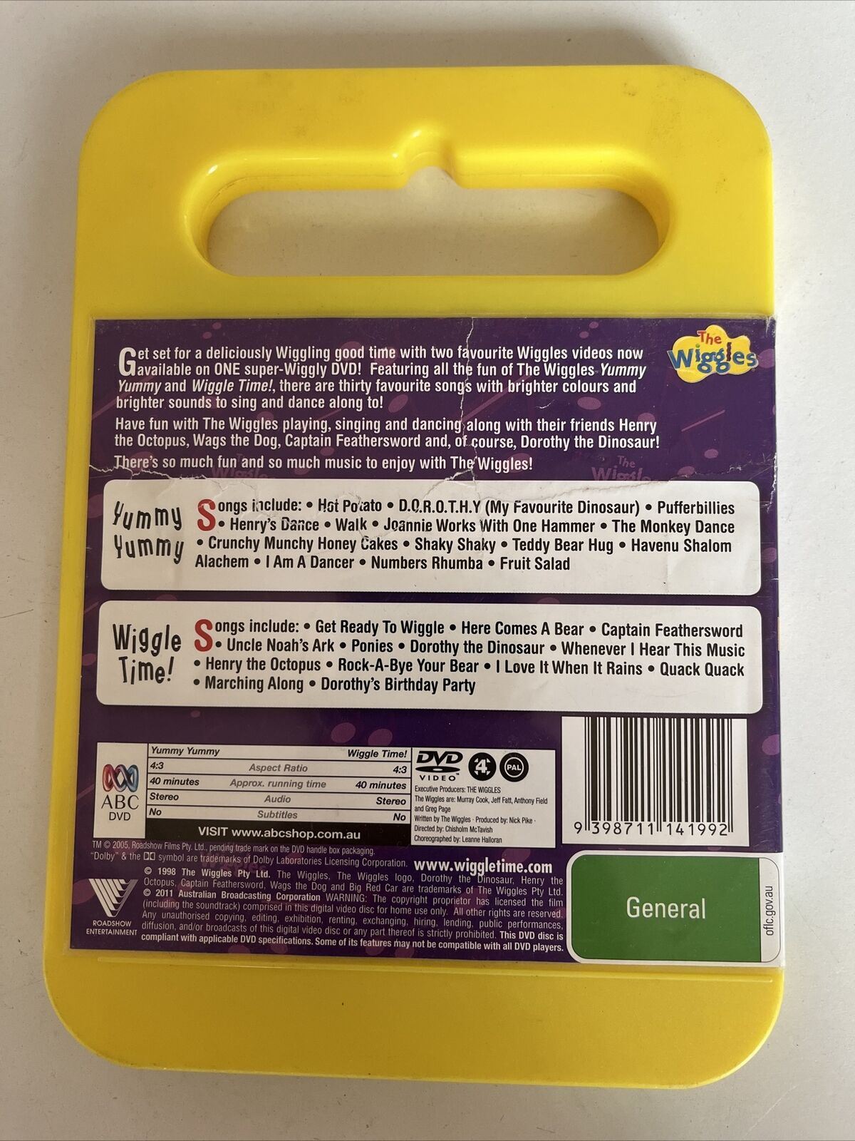 2x The Wiggles (DVD) Hoop-Dee-Doo it's a Wiggly Party, Yummy Yummy, Wiggle Time