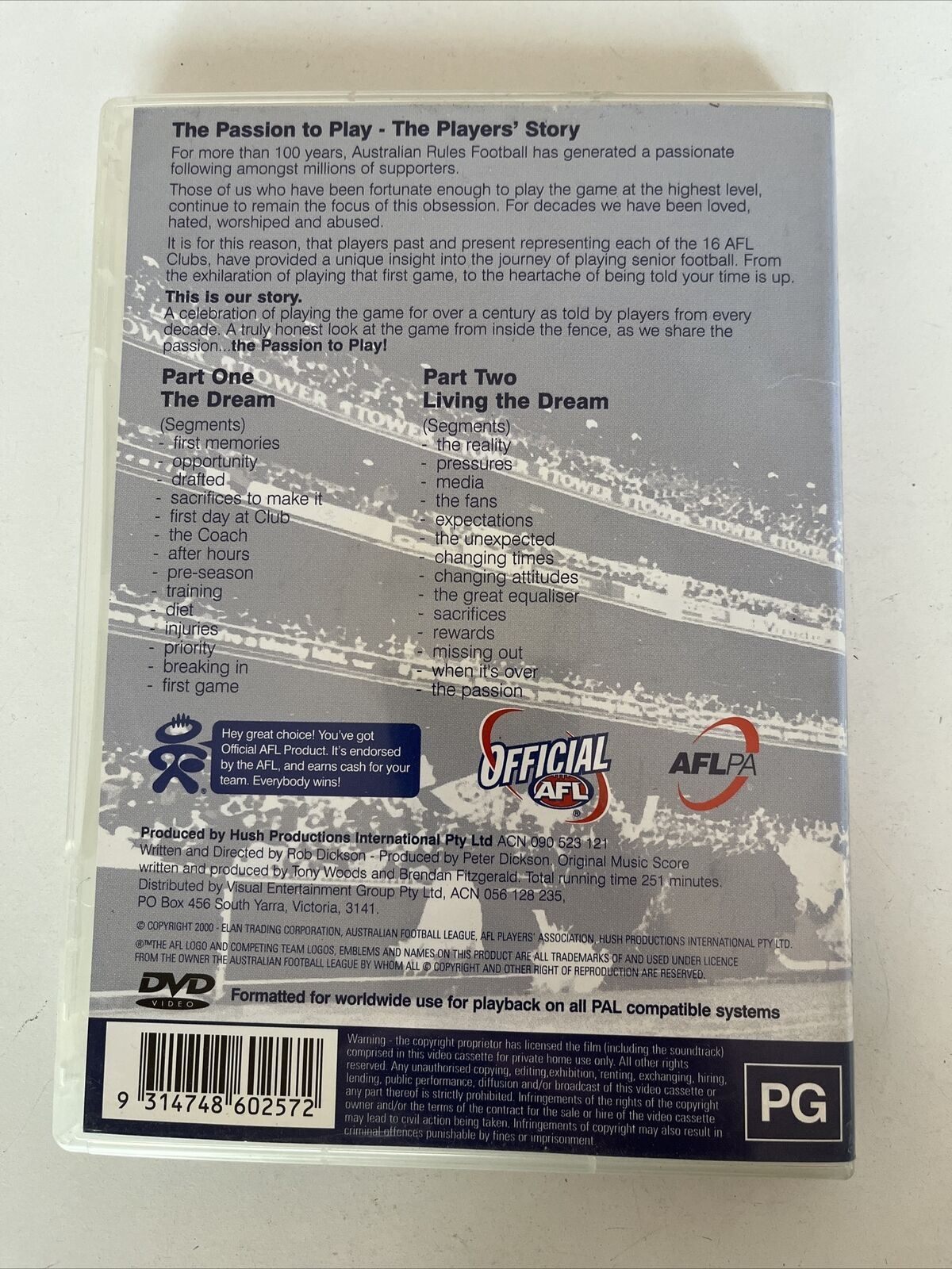 AFL - The Passion To Play: The Players Story (DVD, 2001)
