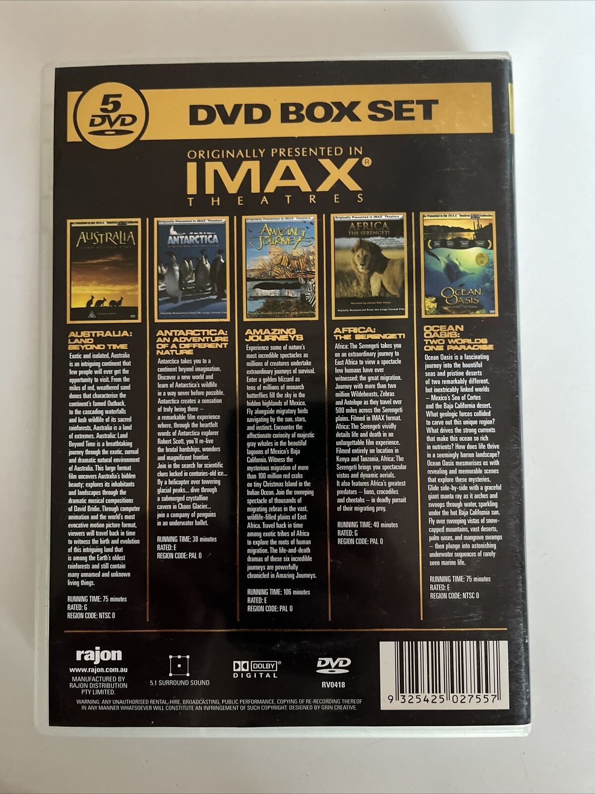 Imax: Best Of Volume 1 (DVD, 5-Disc Set) Region 4