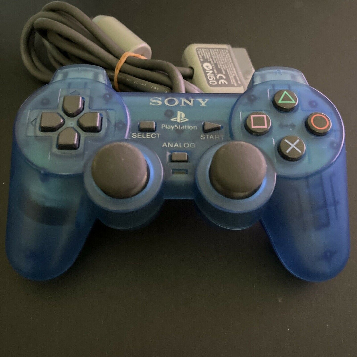Sony Playstation 2 Dual Shock 2 Controller SCPH-1200 PS2 Transparent Clear Blue