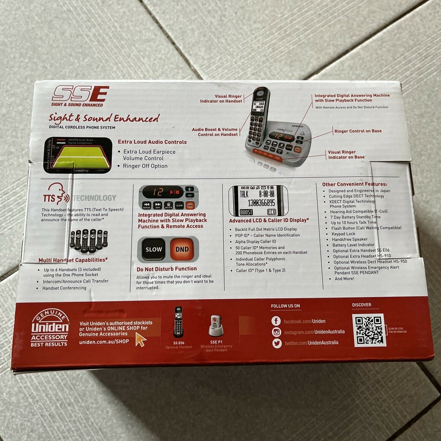Uniden Extended SS E35 3x Long Range Cordless Handsets & Answering Machine