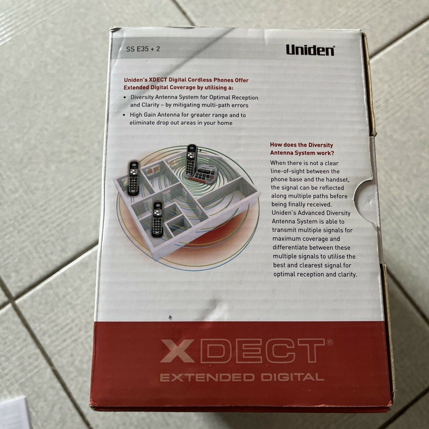 Uniden Extended SS E35 3x Long Range Cordless Handsets & Answering Machine