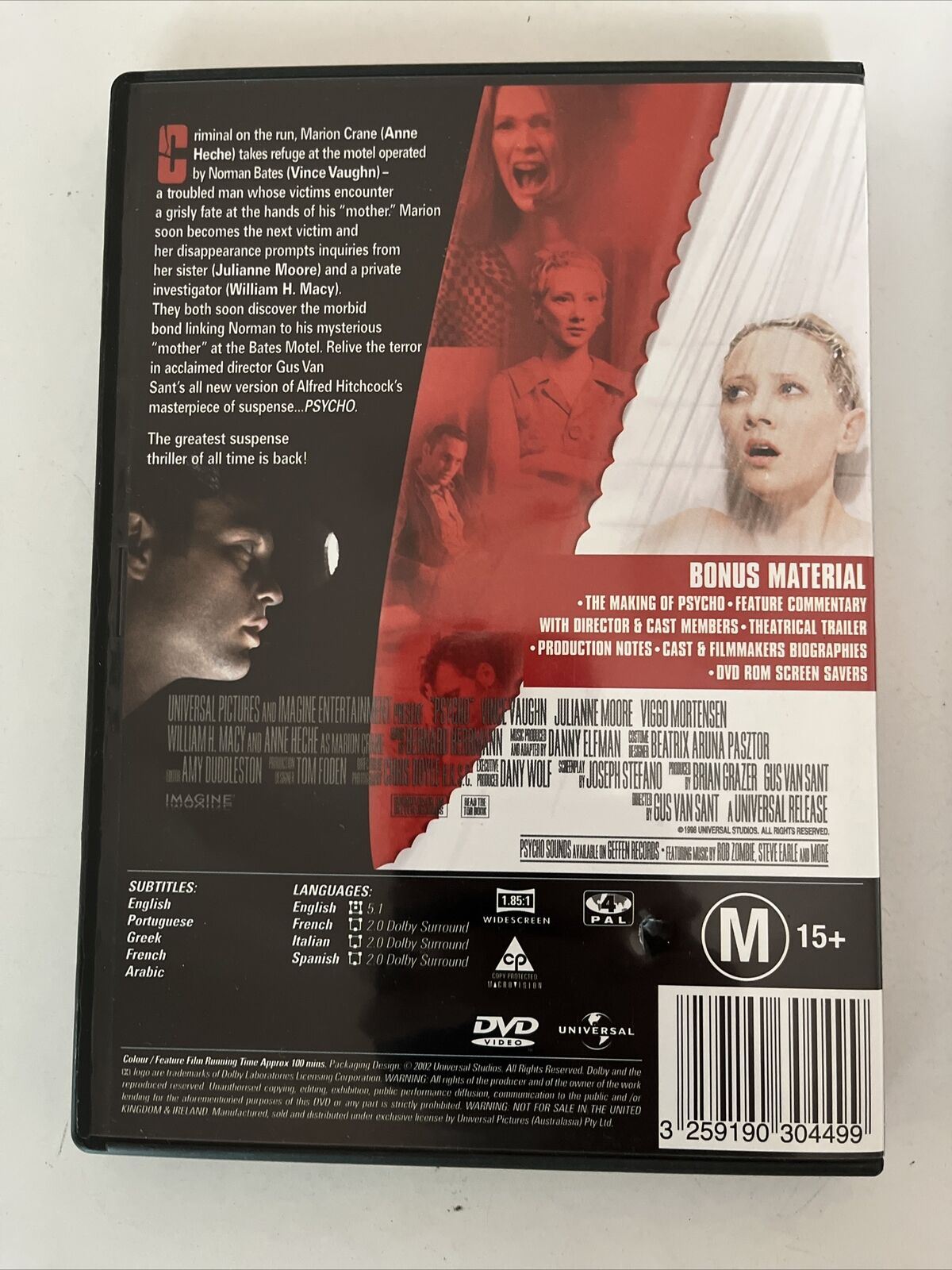Psycho 1 & 2 (DVD, 2-Disc) Vince Vaughn, Julianne Moore, Anthony Perkins Region4