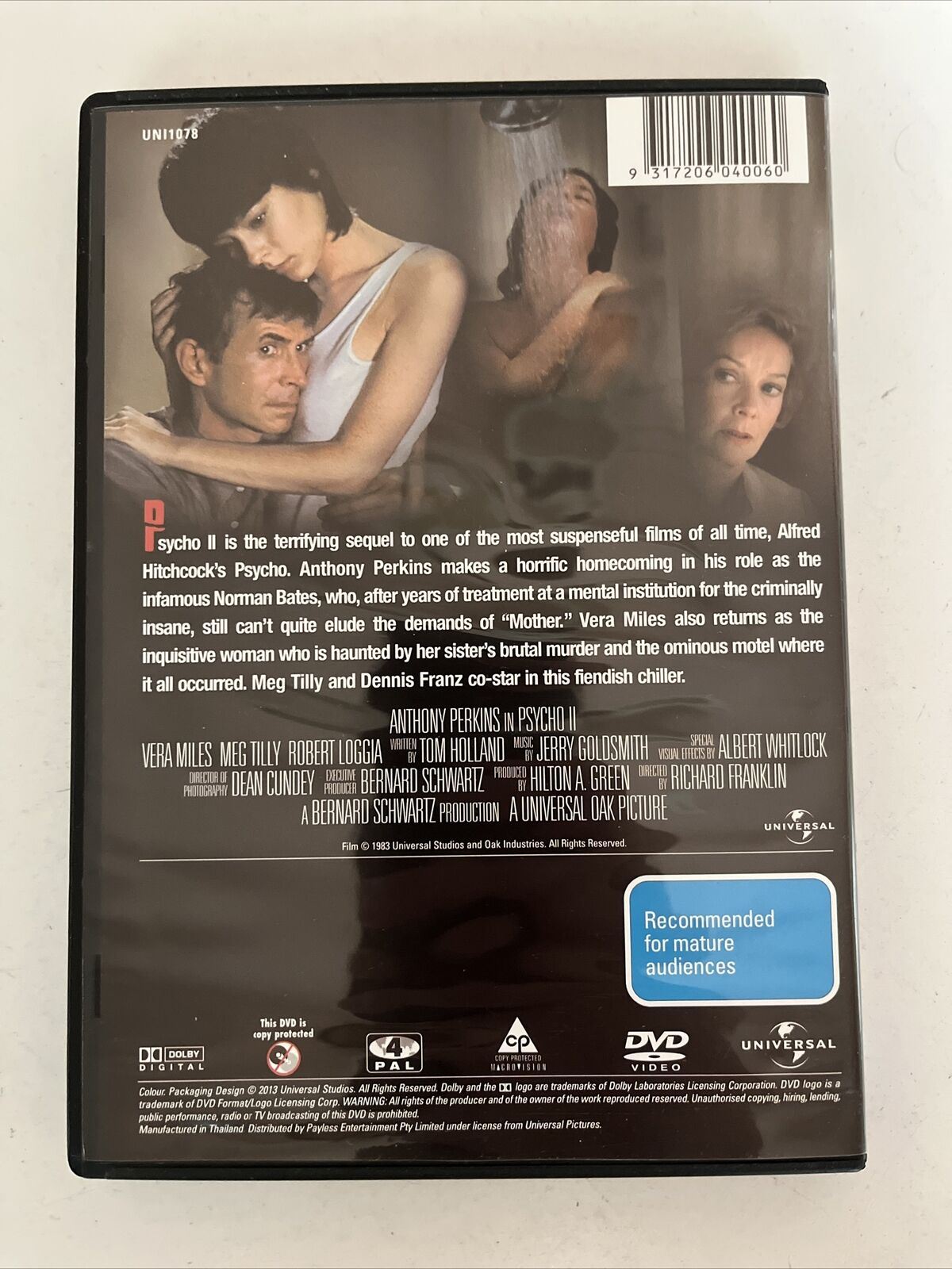 Psycho 1 & 2 (DVD, 2-Disc) Vince Vaughn, Julianne Moore, Anthony Perkins Region4