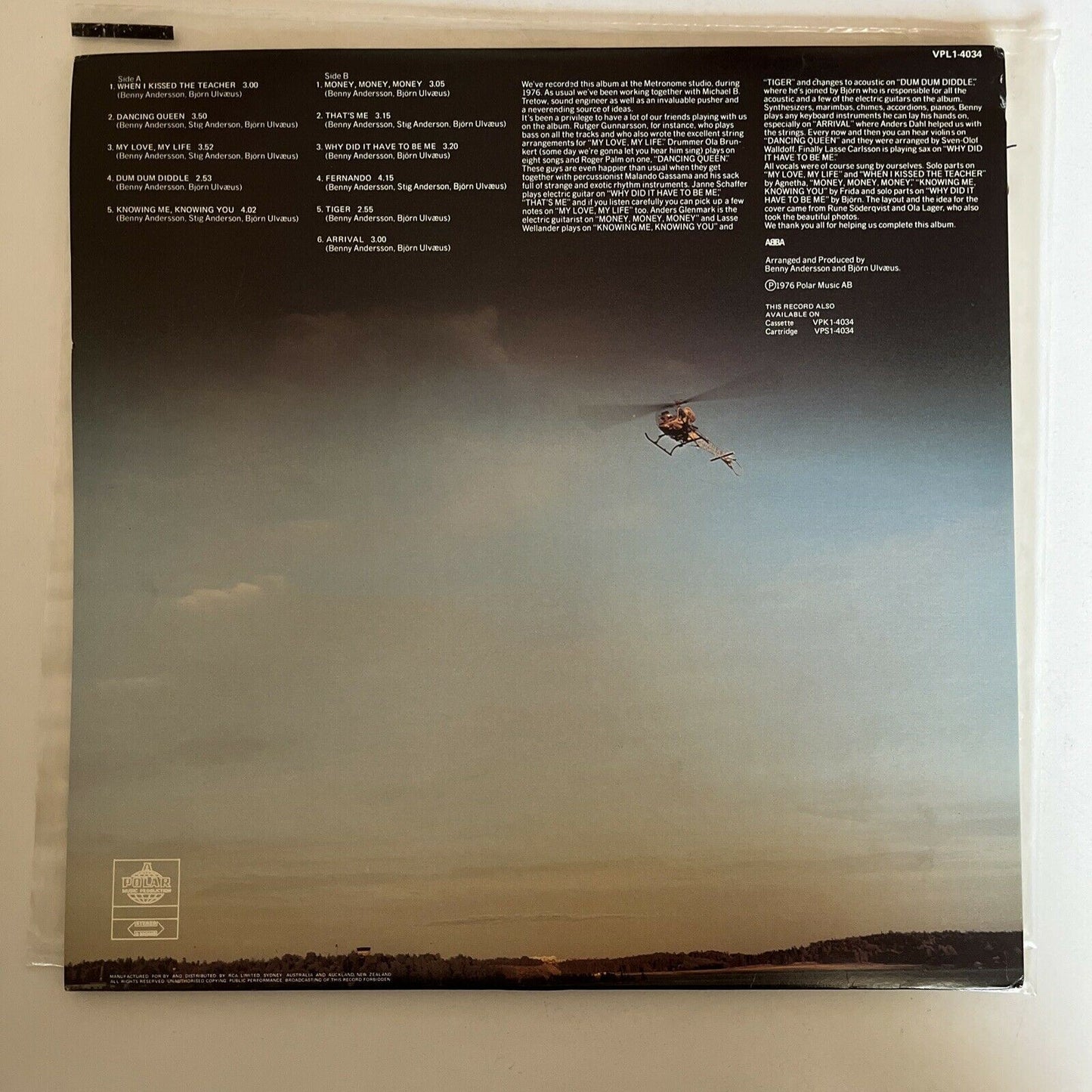 ABBA – Arrival Vinyl LP 1976 Australian 1st Edition Pressing VPL 1 4034