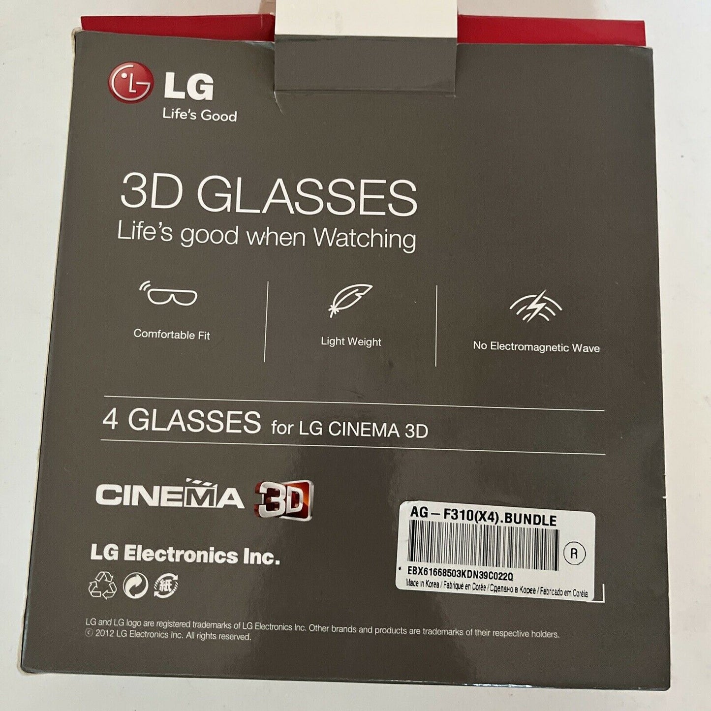 LG 3D Glasses AG-F310 For LG Cinema 3D 4 Glasses
