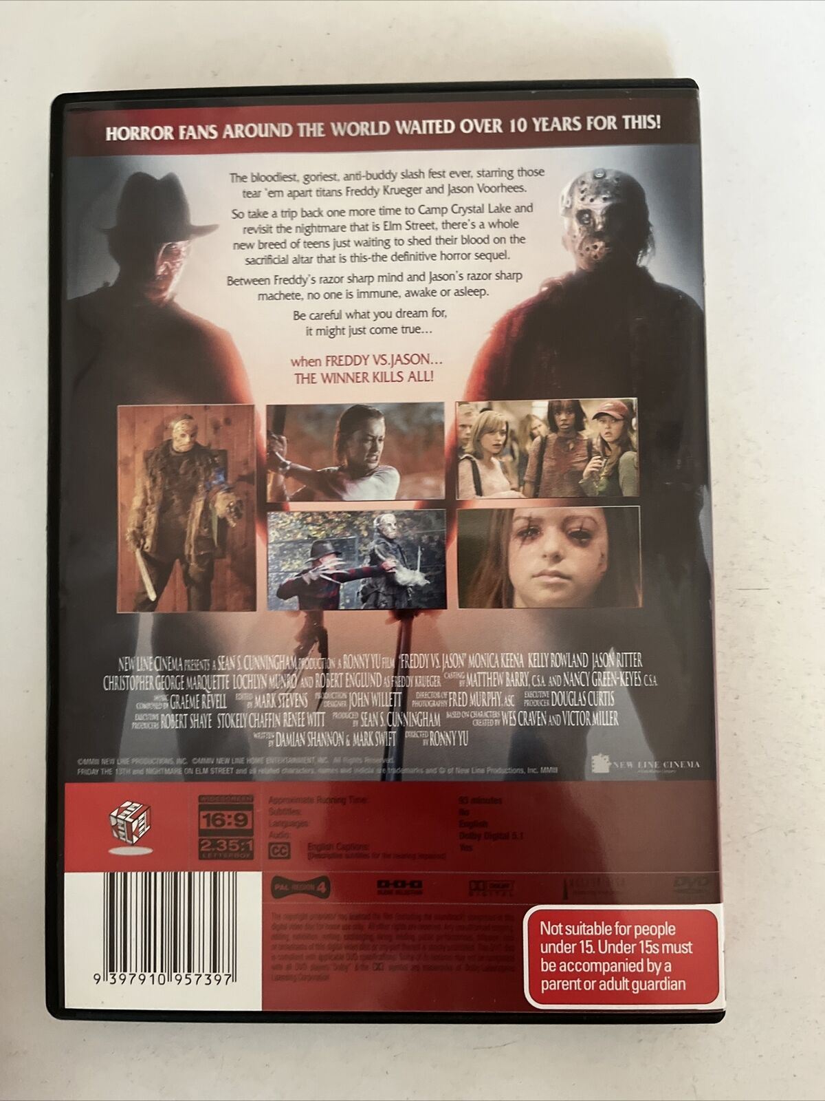Freddy vs Jason (DVD, 2003) Robert Englund, Ken Kirzinger, Monica Keena. Region4