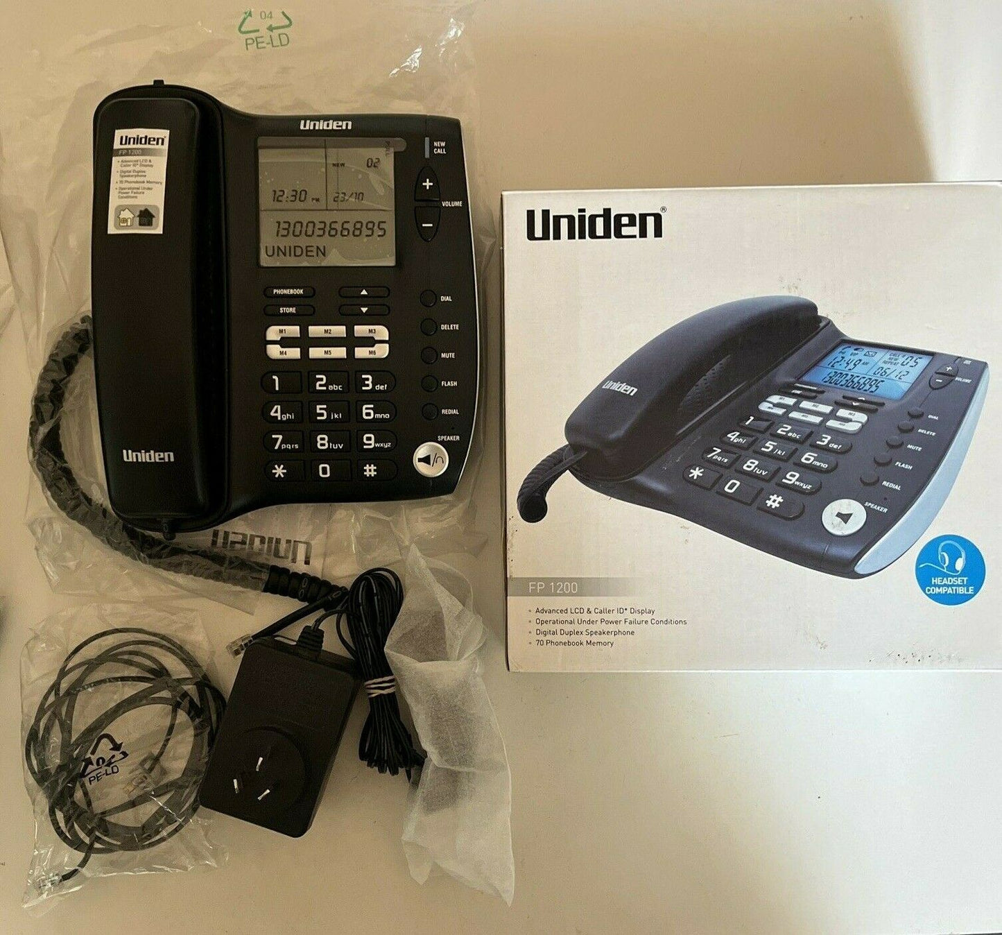Uniden FP1200 Corded Phone with Loud Speaker LCD Screen Phonebook. NBN Compatibl