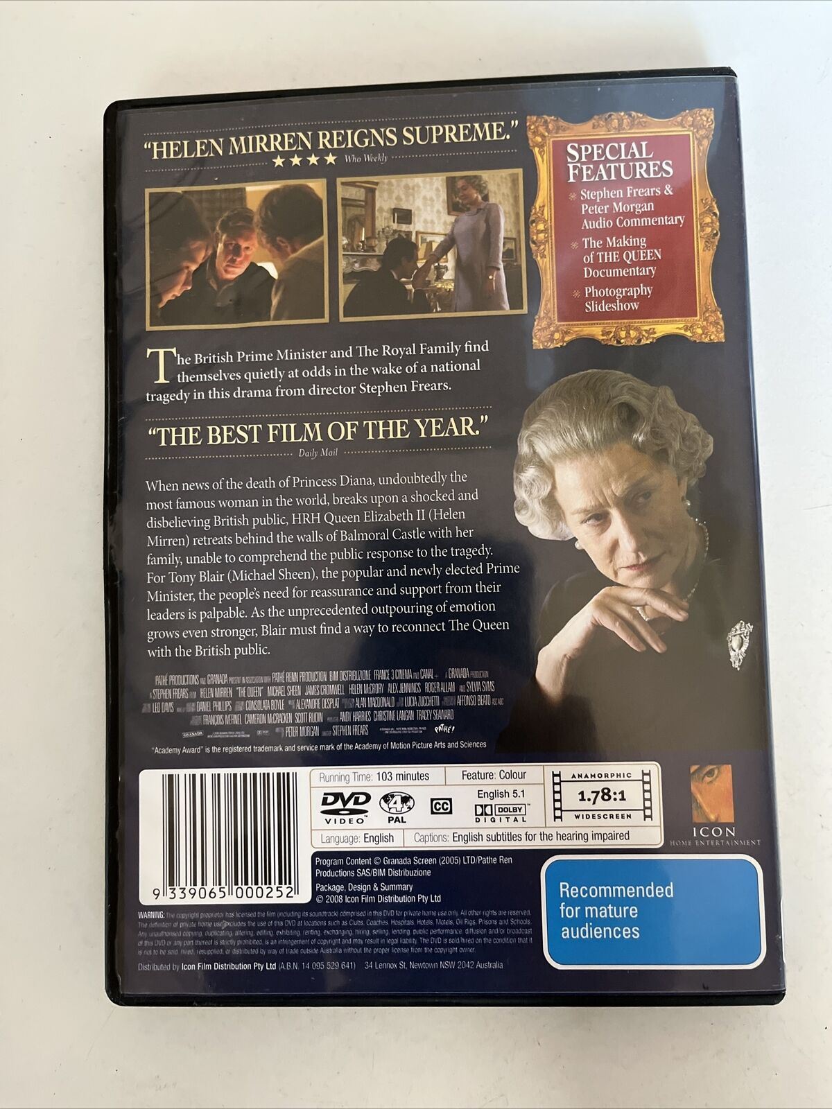The Queen - Special Edition (DVD, 2006) Helen Mirren, James Cromwell. Region 4