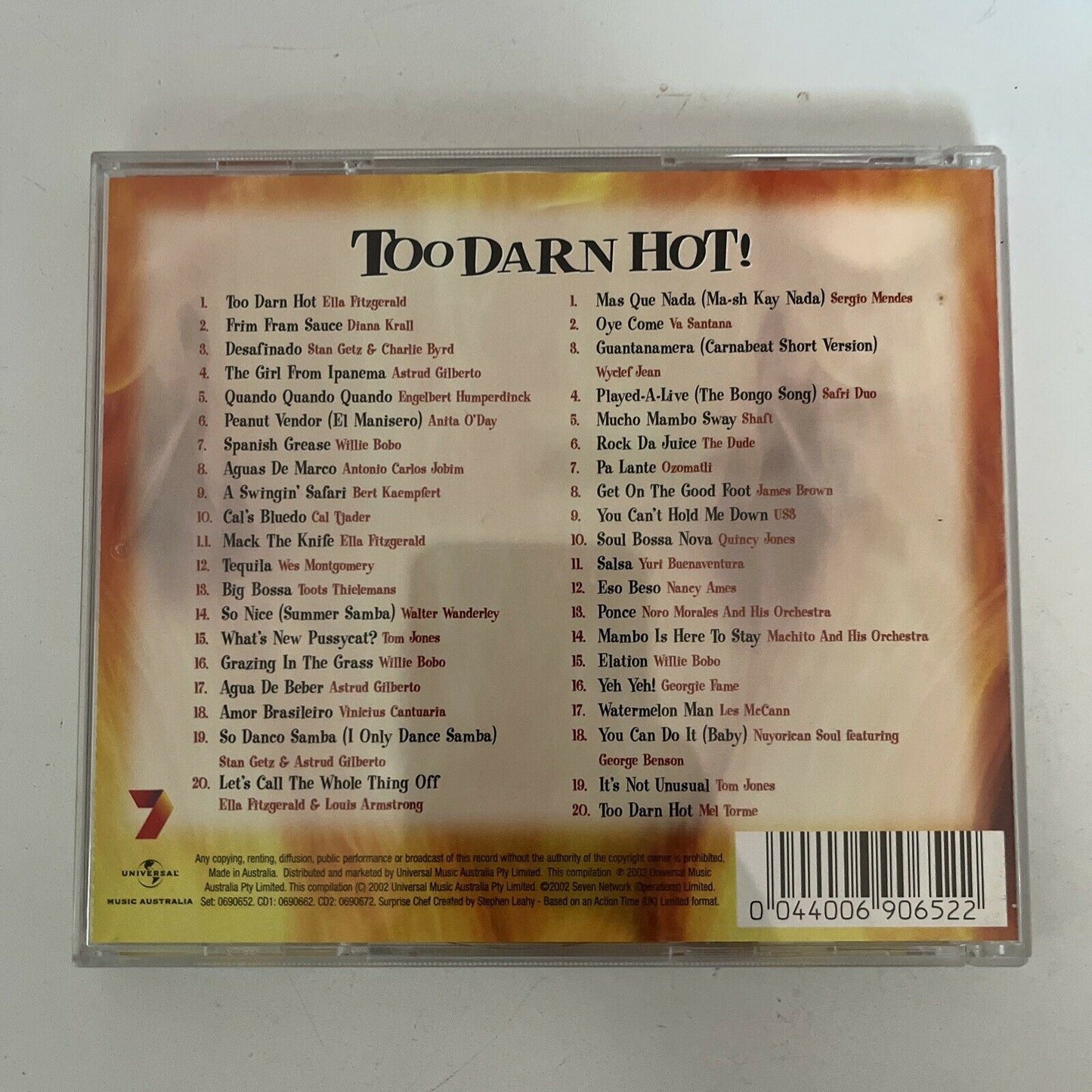 Too Darn Hot - Music From And Inspired By Surprise Chef CD, 2-Disc, Album, 2002