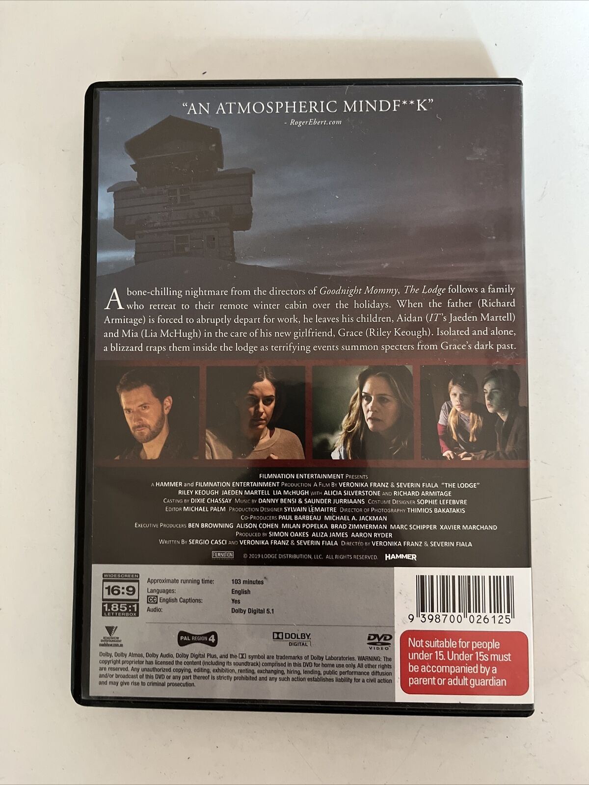 The Lodge (DVD, 2019) Horror Film. Richard Armitage, Riley Keough. Region 4