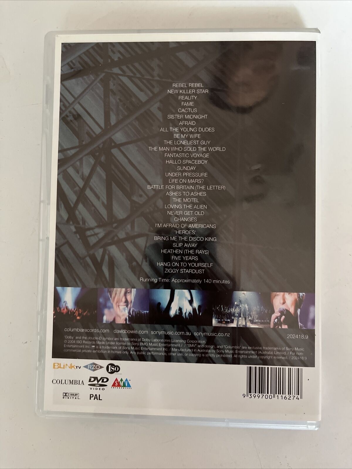 David Bowie A Reality Tour - Live From Dublin 2003 (DVD) All Regions