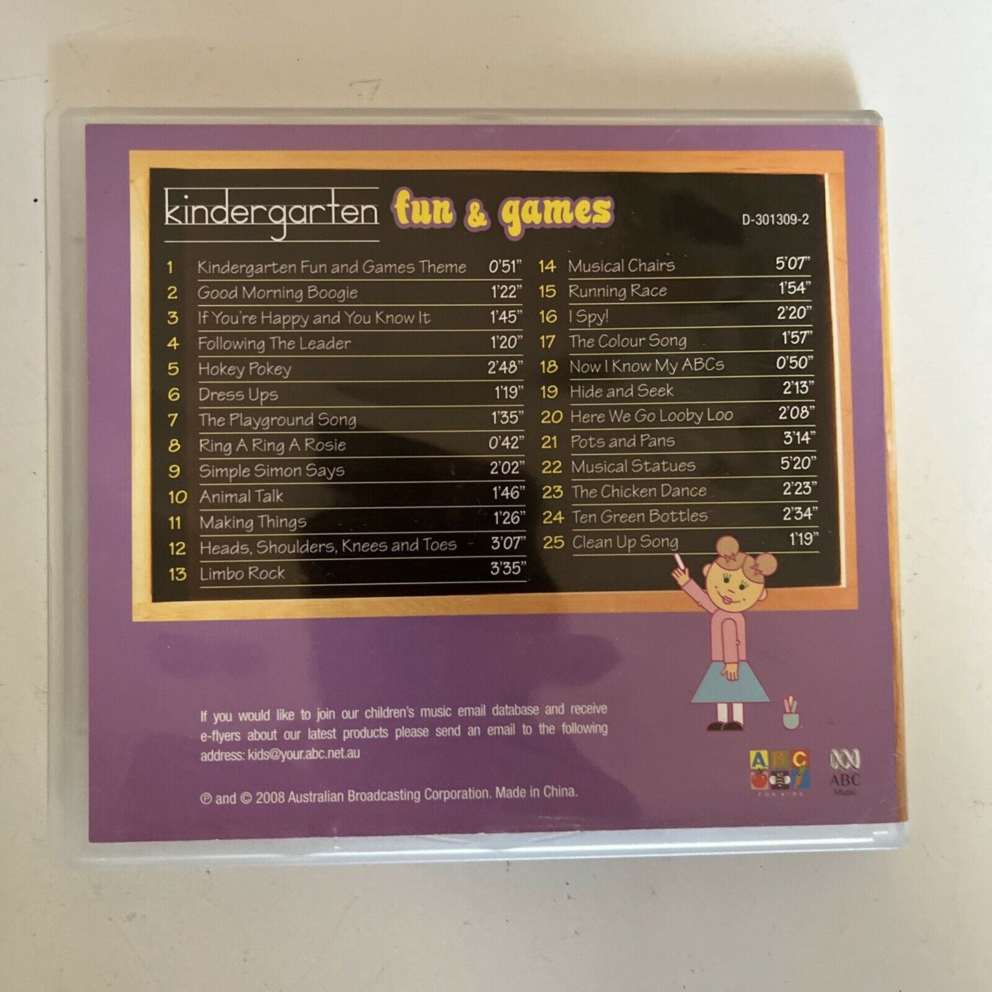 Kindergarten Fun & Games Music CD (ABC For Kids) Album 2012