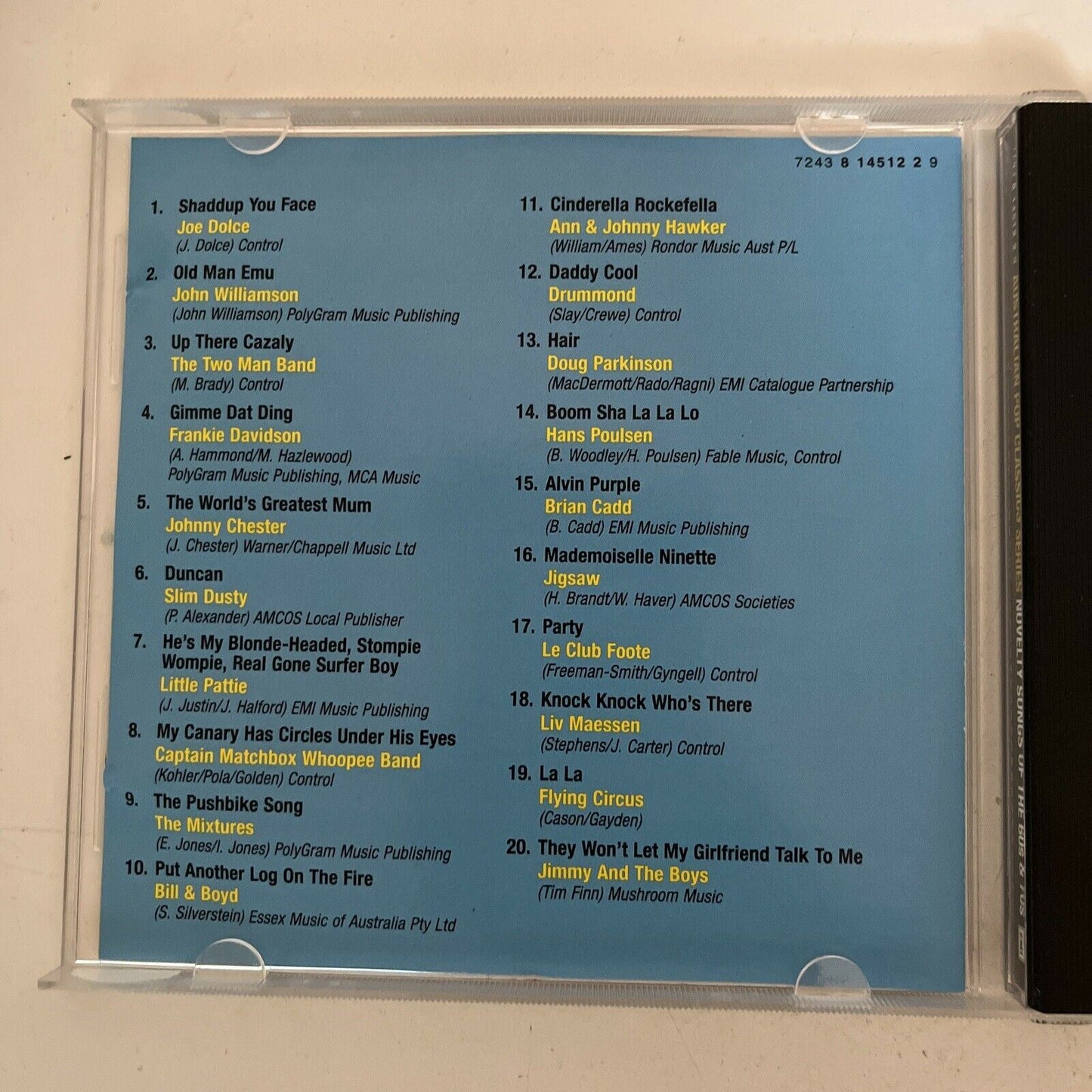 Australian Pop Classics: Novelty Songs of the 60s & 70s by Various Artists CD