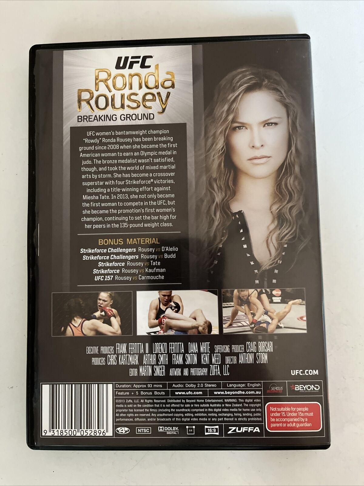 UFC Ronda Rousey Breaking Ground (DVD, 2014) Mixed Martial Arts. Region 4