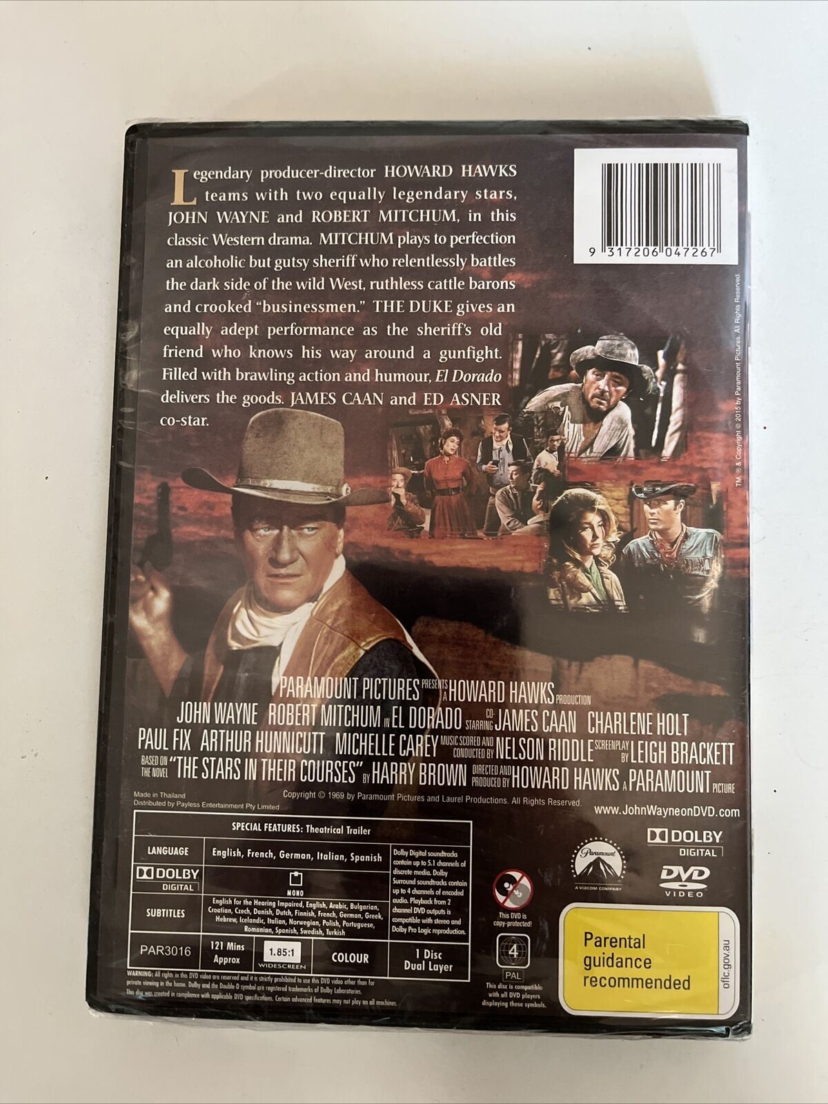 *New Sealed* El Dorado (DVD,1966) John Wayne, Robert Mitchum, James Caan Region4