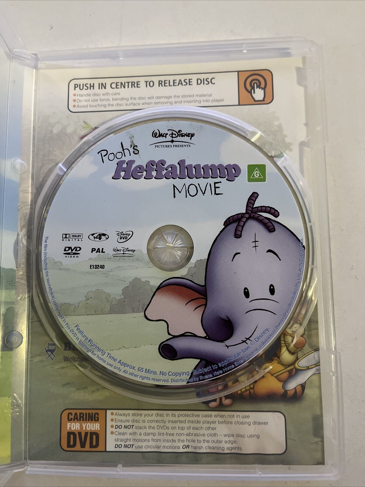 Disney Winnie Pooh's Heffalump Movie (DVD, 2005) Animation Film. Region 4